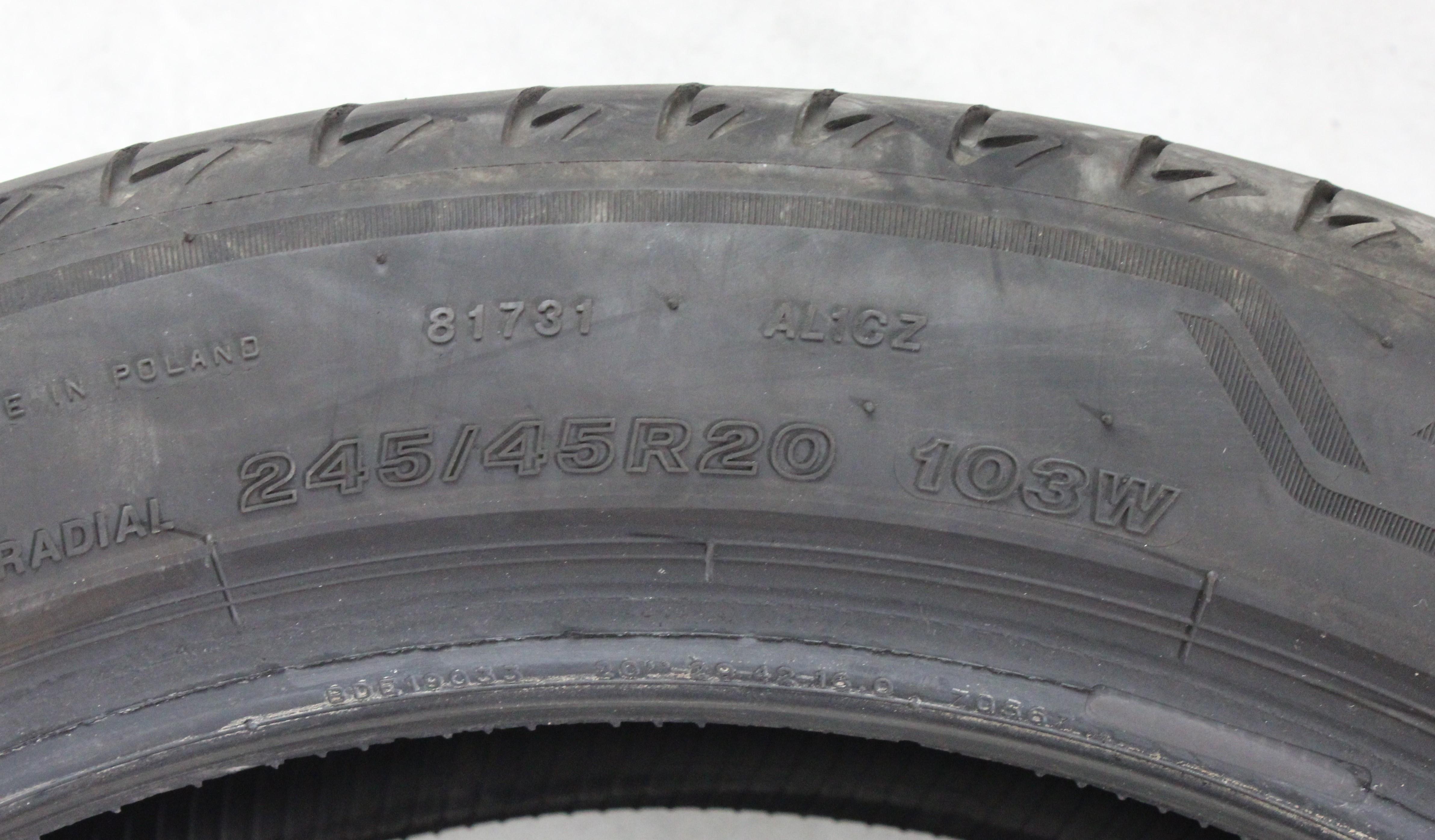 1 x 245/45R20 103W Sommerreifen Bridgestone Alenza 001* Runflat 5-5,5mm 2024
