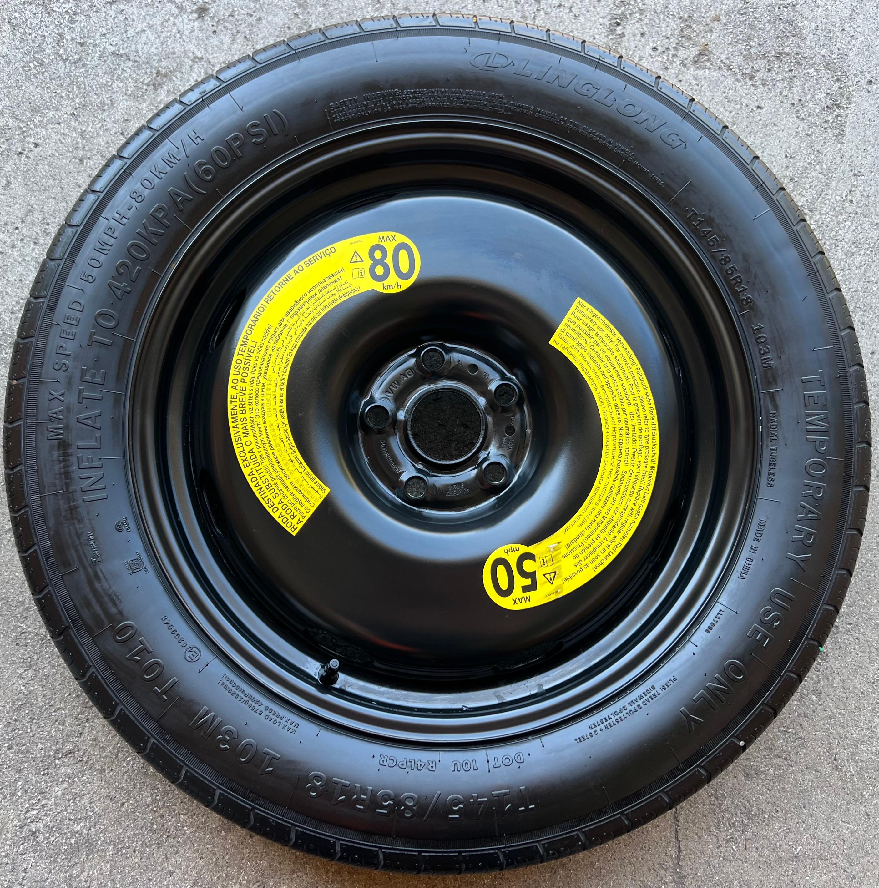 1 X RESERVERAD NOTRAD AUDI Q3 F3 SEAT TARRACO SKODA KODIAQ VW TIGUAN 5QF601027H