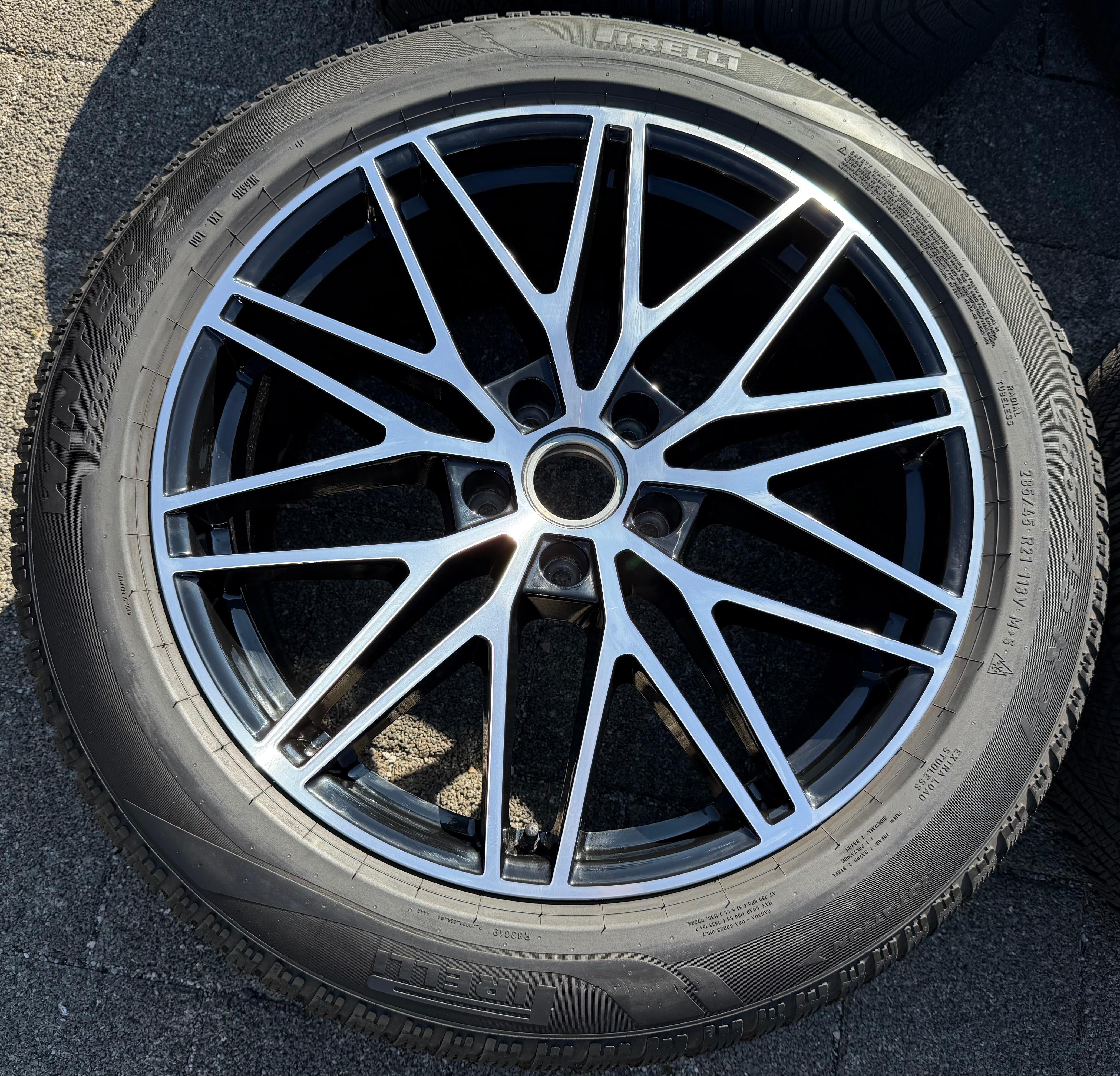 4 originele 21" lichtmetalen winterwielen Porsche Cayenne II E3 9YA 9Y0601025CD 9Y0601025CE RDKS