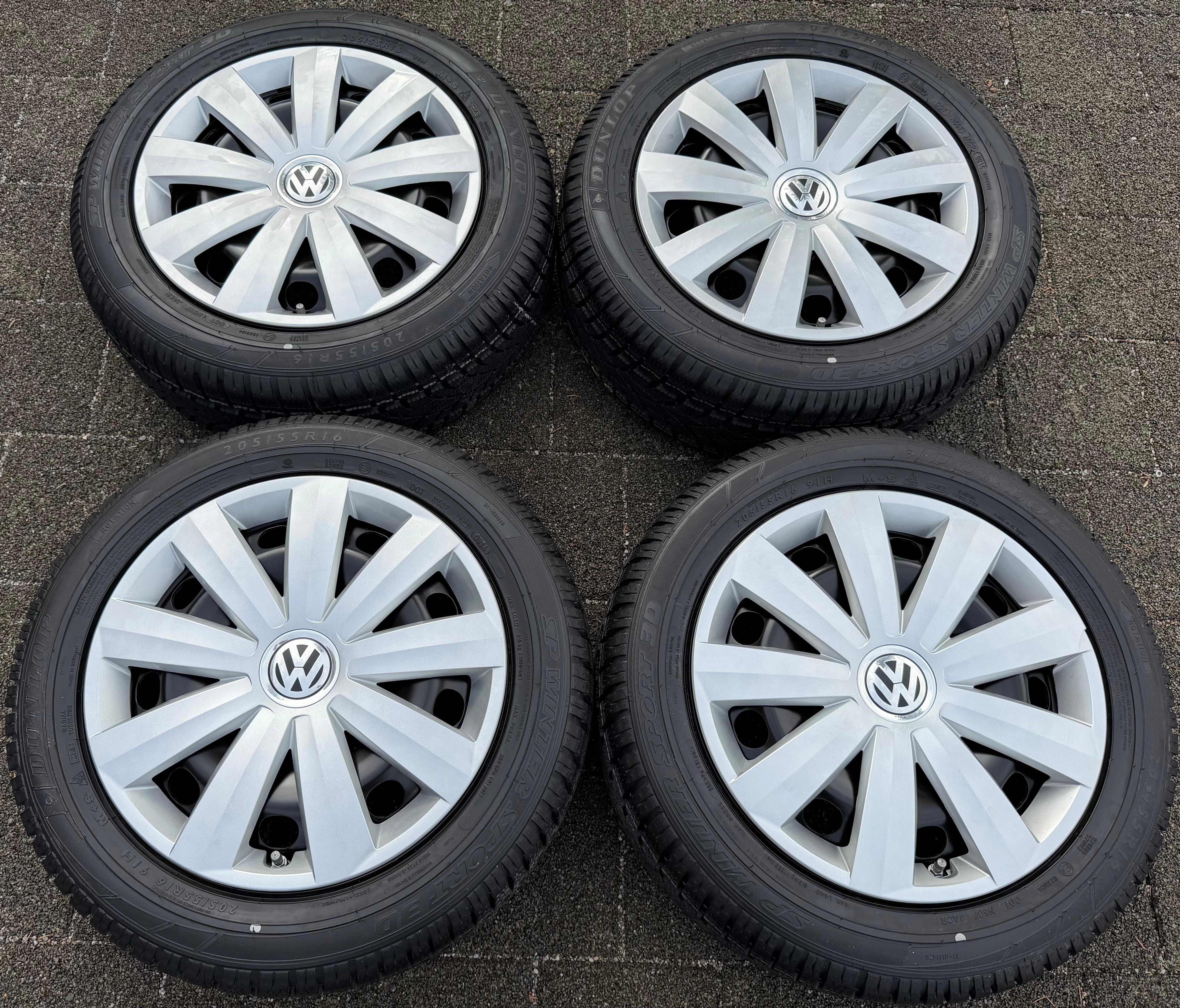 4 Winterräder VW Passat 3C Eos 1F Scirocco 13 205/55R16 91H 3C0601027BE Dunlop