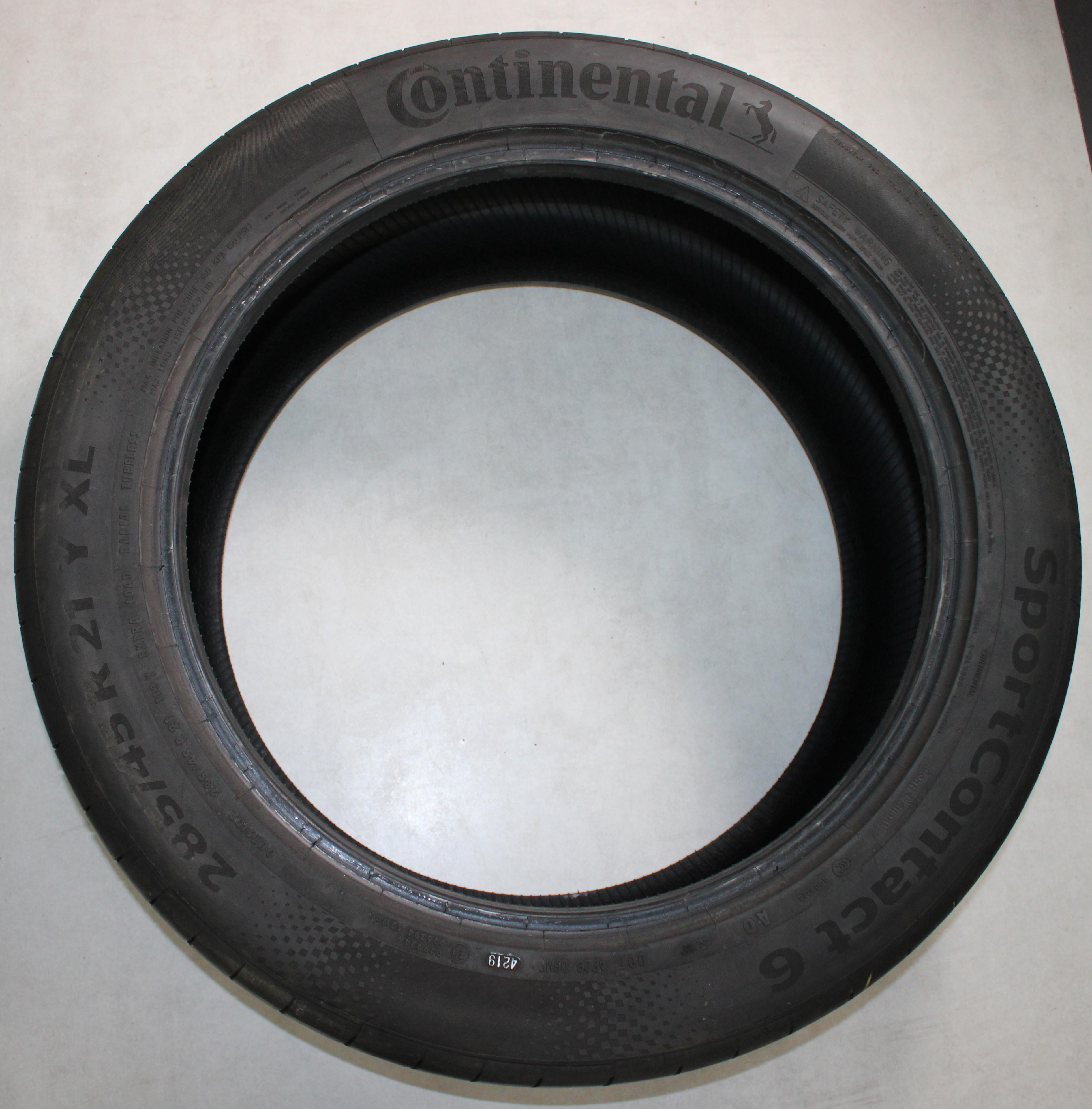 2 x 285/45R21 113Y Sommerreifen Continental Sport Contact 6 AO 6,5-7mm 2019 Silent