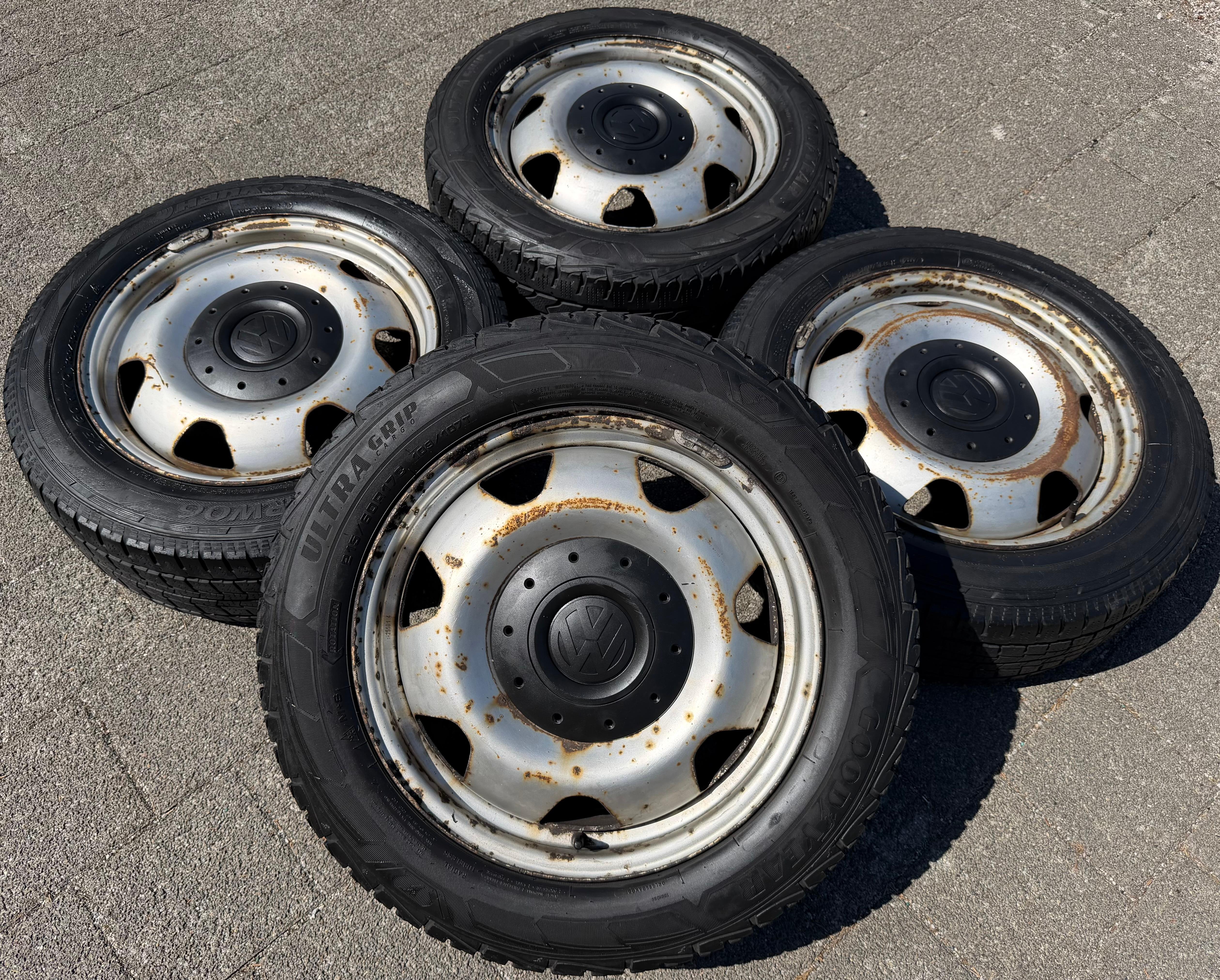 4 Felgen 17" Stahlfelgen VW Bus Transporter T5 T6 7x17 ET55 5x120 Silber