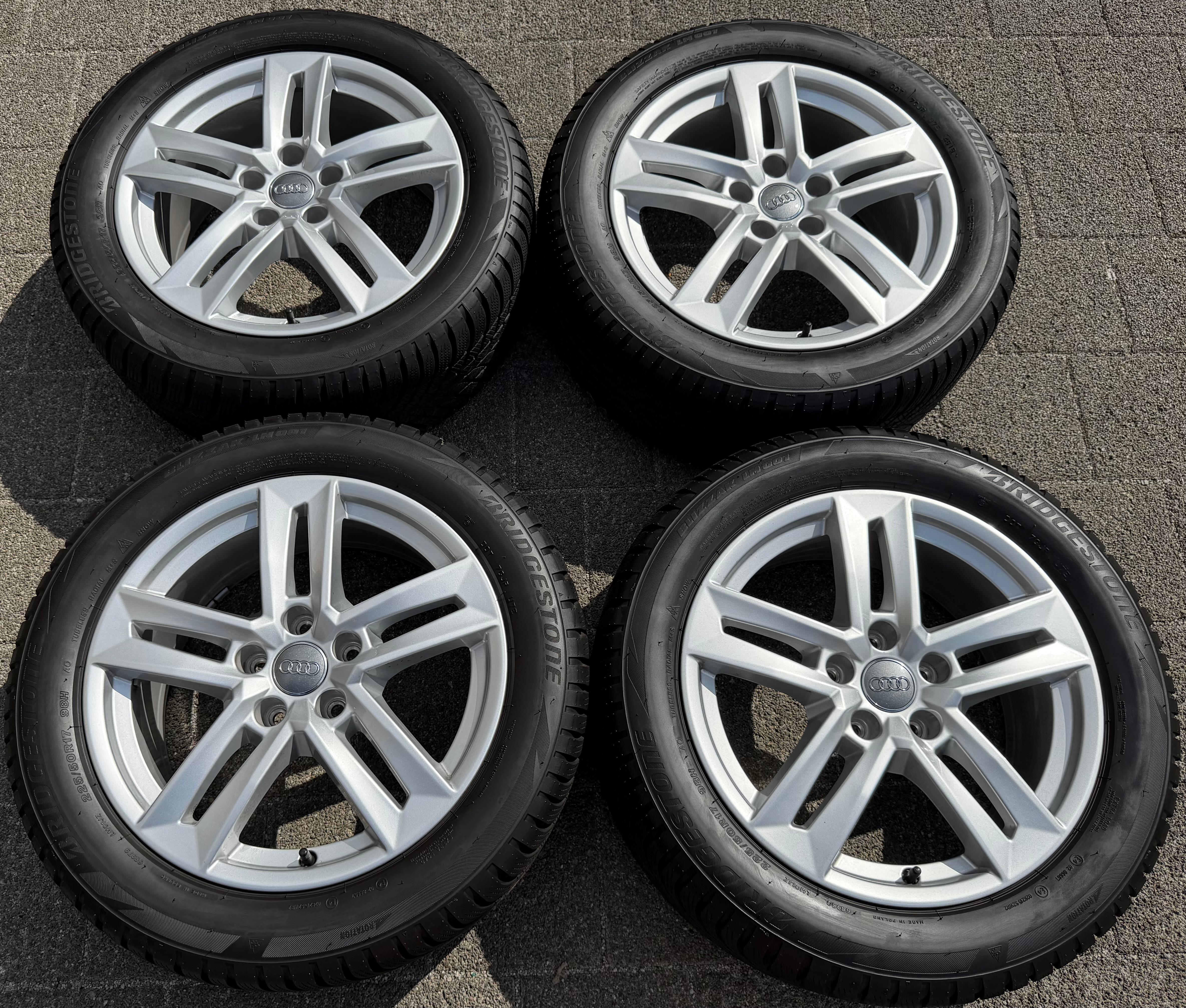 4 ruote in lega originali da 17" per inverno Audi A4 B9 8W 8W0601025P 225/50R17 98H Bridgestone