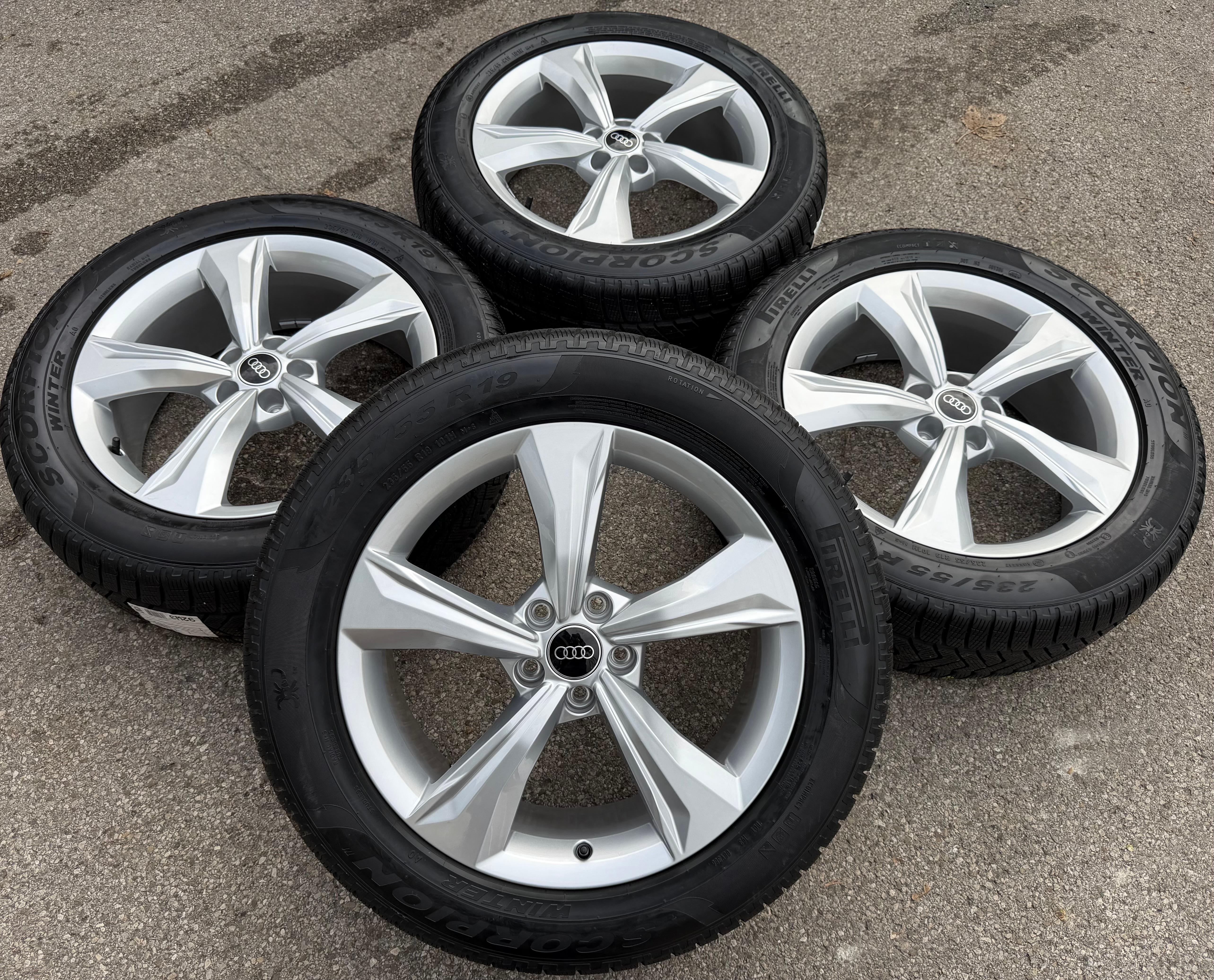 4 roues hiver en alliage d’origine 19" Audi Q5 SQ5 FY 80A601025K 235/55R19 101H Pirelli 2024