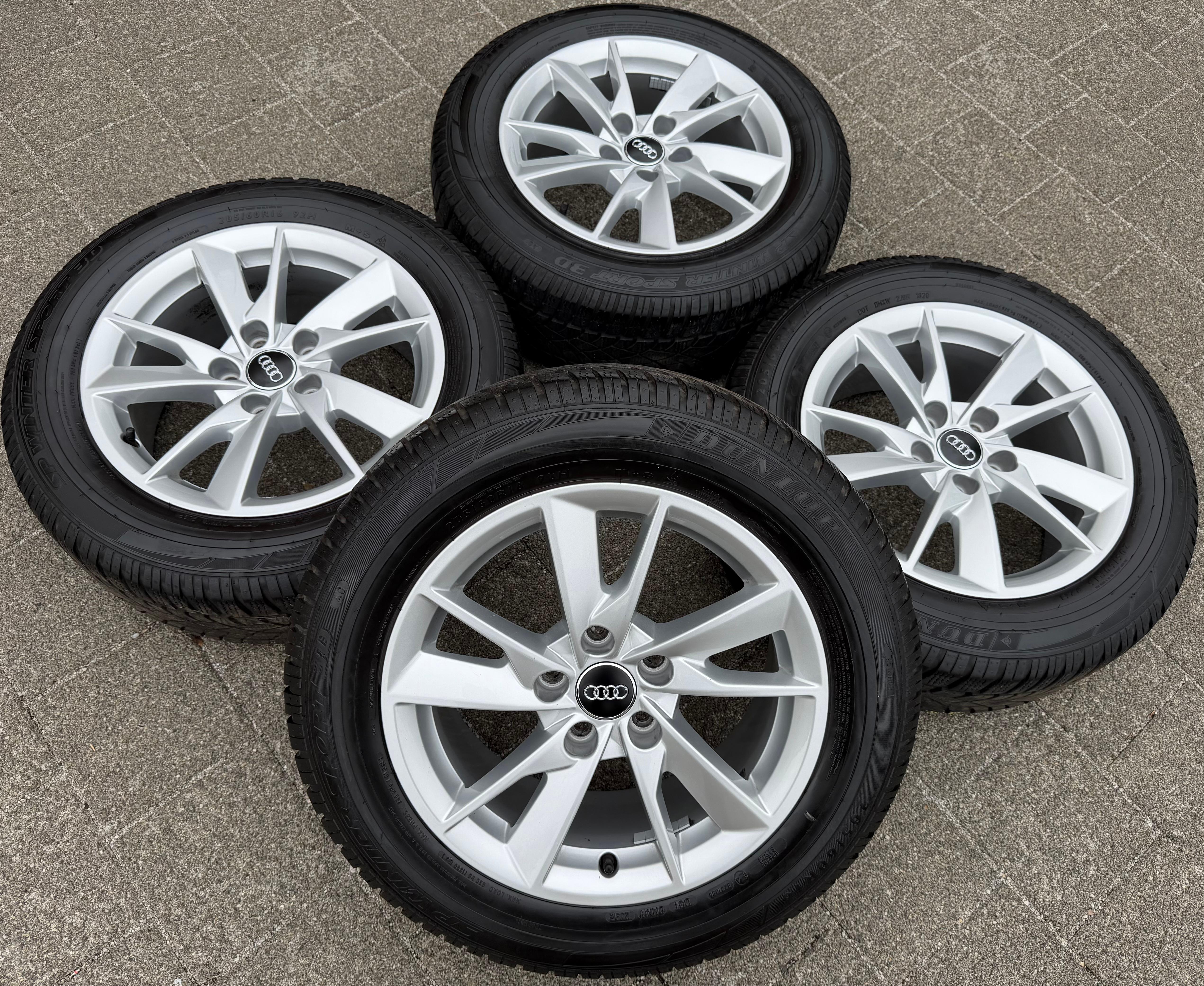 4 Original Alu Winterräder Audi A4 8W B9 8W0601025A 205/60R16 92H Winterreifen