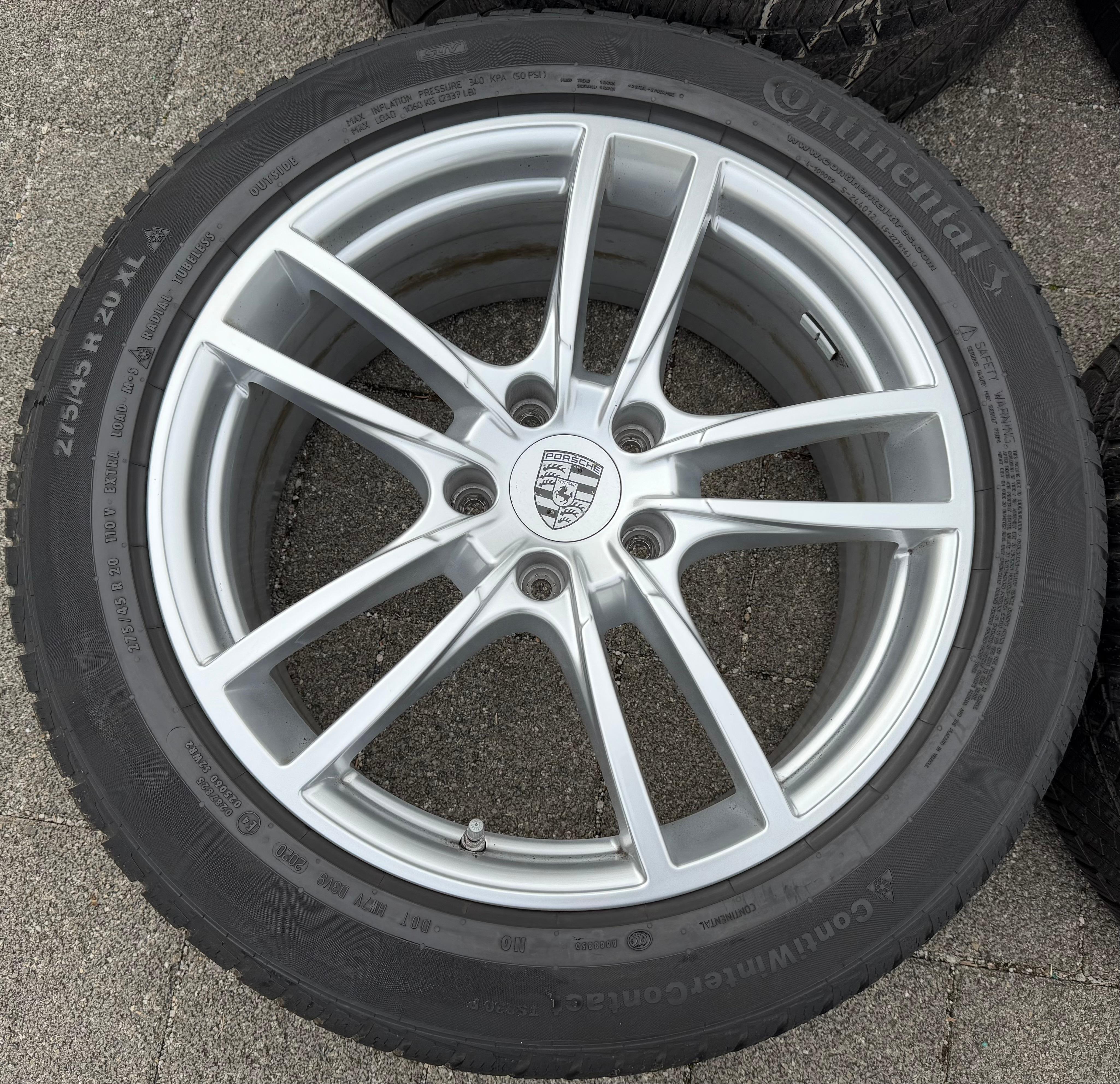 4 originele 20" lichtmetalen winterwielen Porsche Cayenne 9YA 9Y0601025BB 9Y0601025BC TPMS