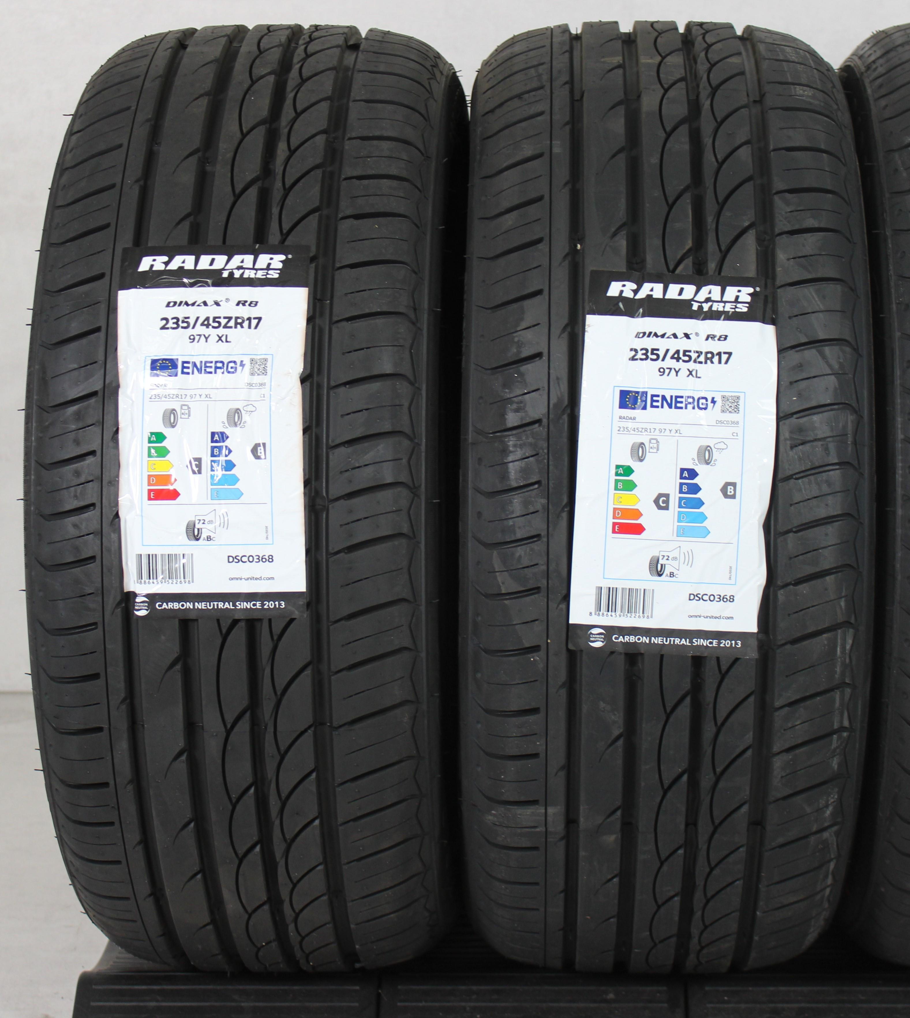 2 x 235/45R17 97Y Sommerreifen Radar Dimax R8 NEU 2022 XL