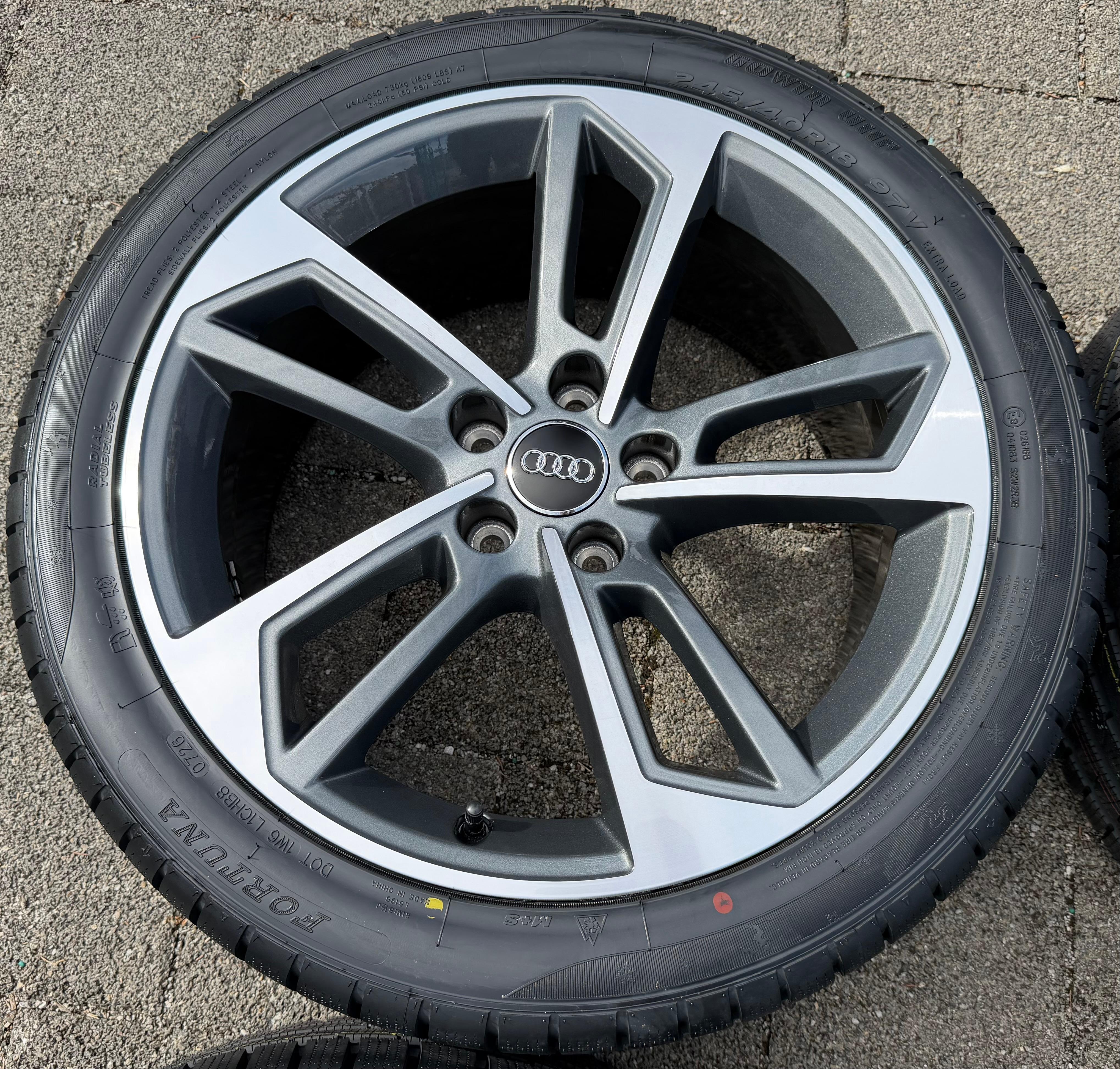 4 llantas de aluminio originales de invierno de 18" para AUDI A4 S4 B9 8W 245/40R18 97V 8W0601025DL 2026, NUEVAS