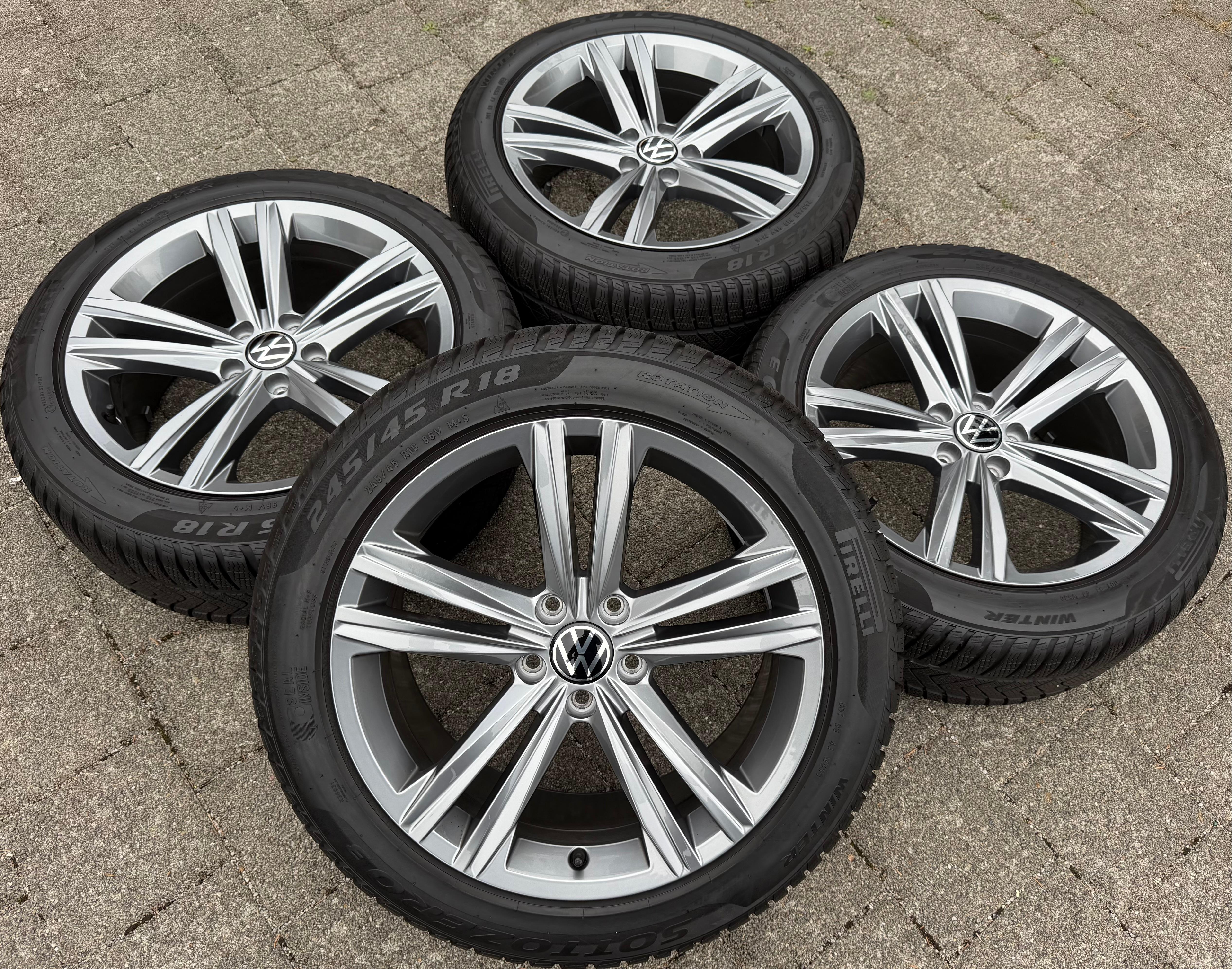 4 Original 18" Alu Winterräder VW Arteon 3H 3G B8 3G8601025N Sebring 245/45R18 96V