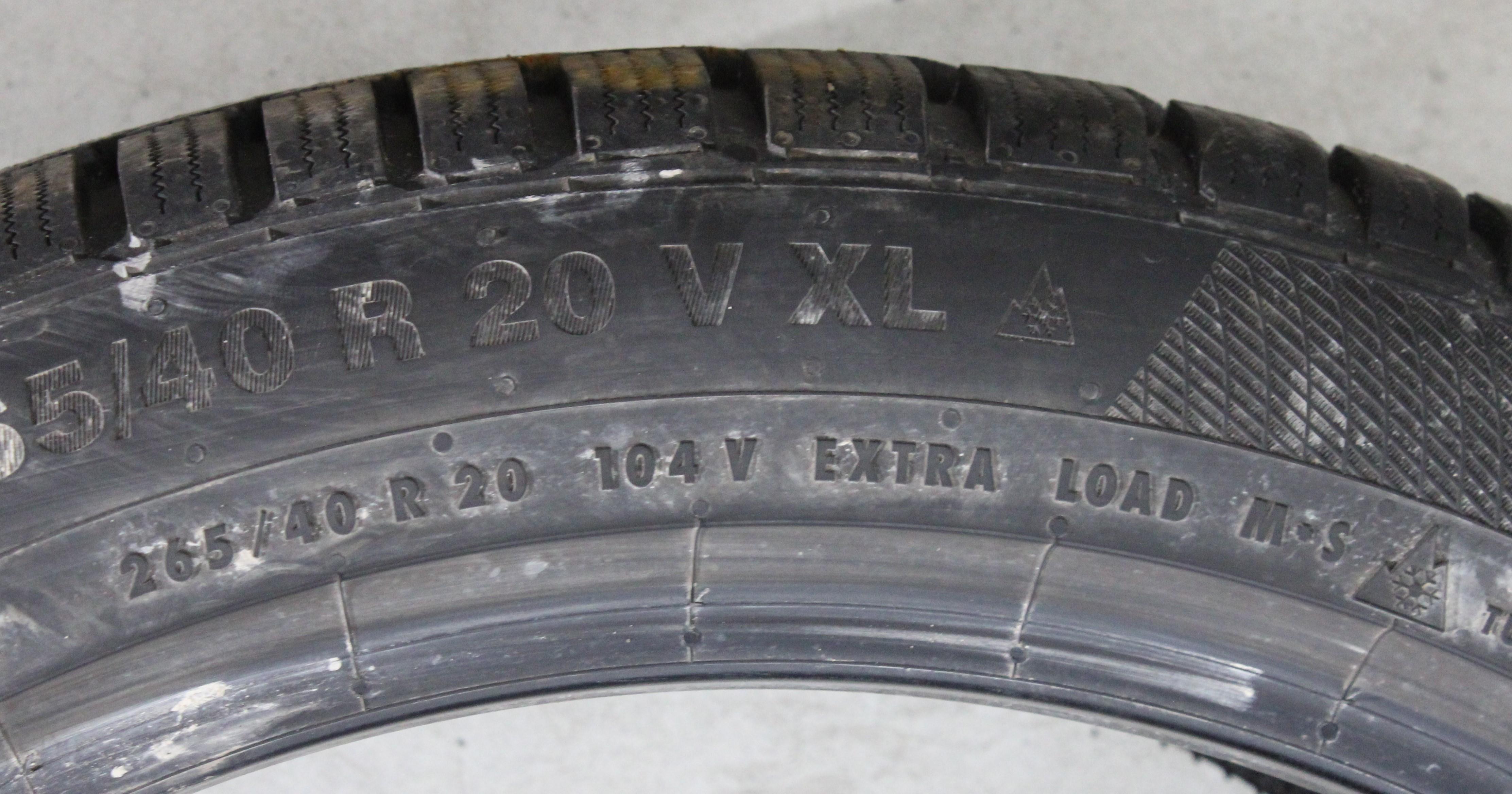 2 x 265/40R20 104V Neumáticos de invierno Continental Winter Contact TS850P 7,5-8 mm 2021 XL