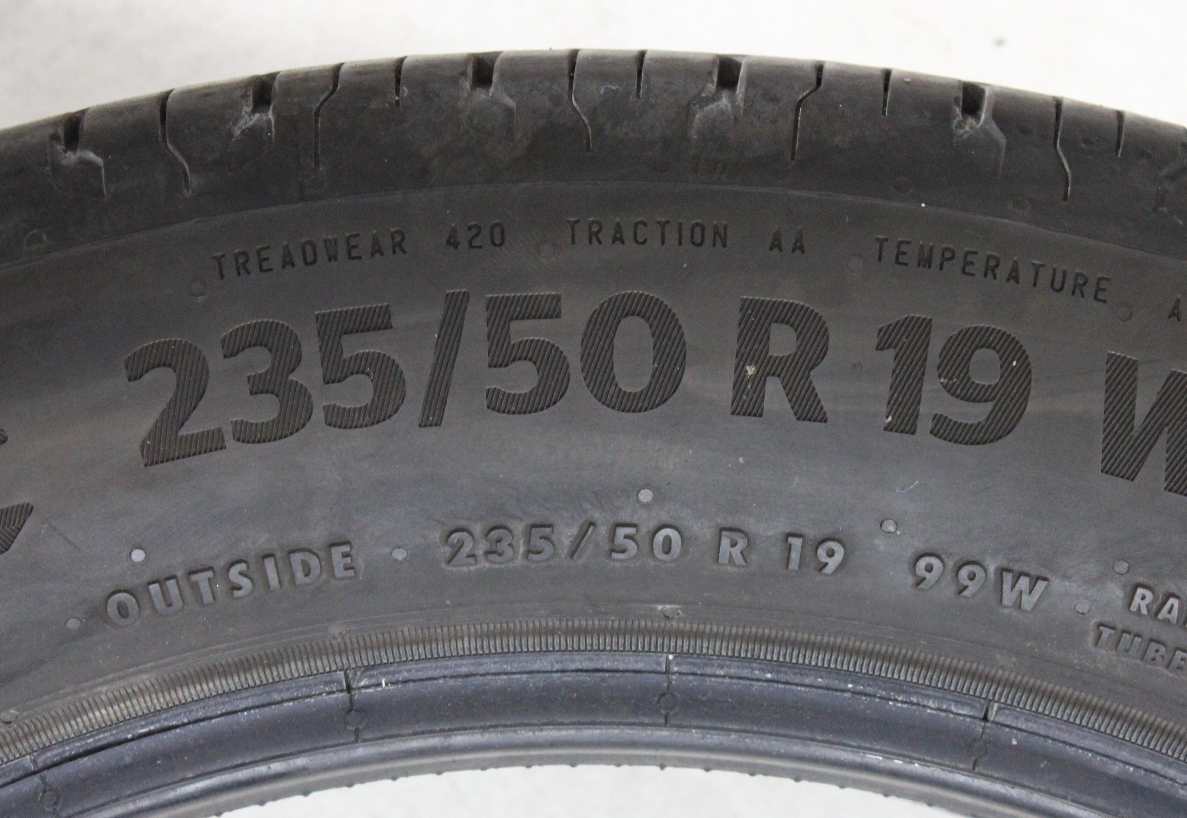 4 x 235/50R19 99W Sommerreifen Continental  Eco Contact 6 MO 2x4,5-5mm/2x5,5-6mm 2024