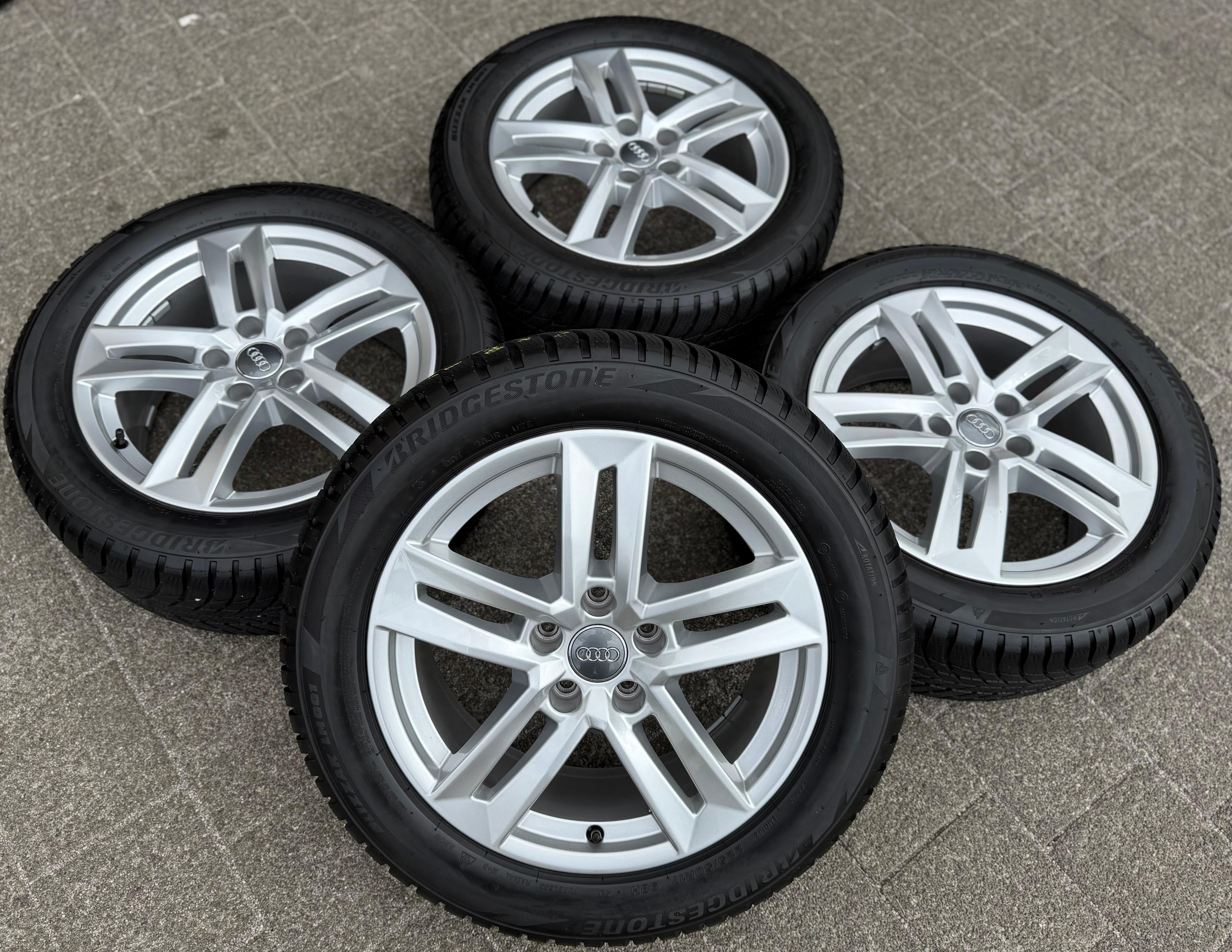 4 originele 17" aluminium winterwielen Audi A4 B9 8W 8W0601025P 225/50R17 98H Bridgestone