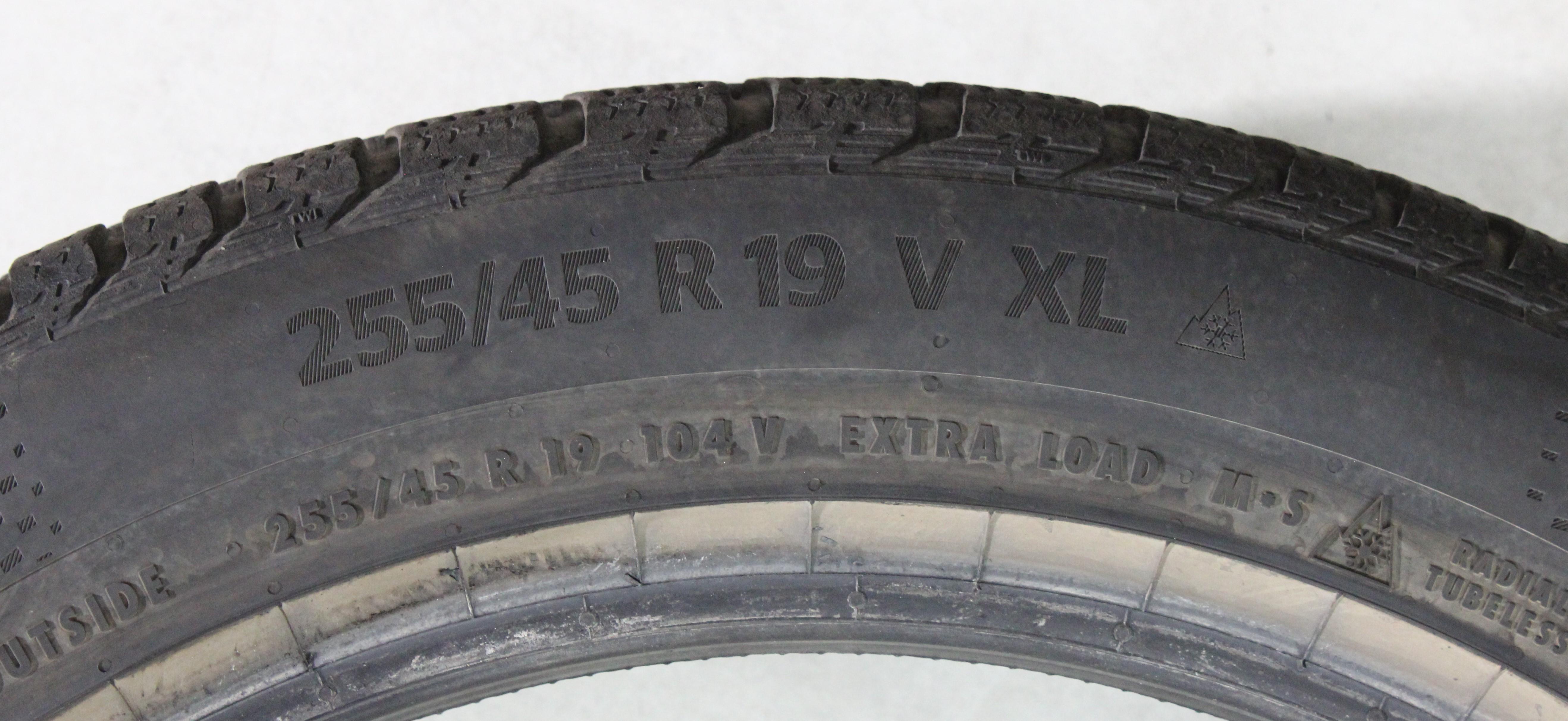 4 x 255/45R19 104V Winterreifen Continental Winter Contact TS860S TO 2x5mm/2x5,5-6mm 2x2023/2x2025 Silent XL