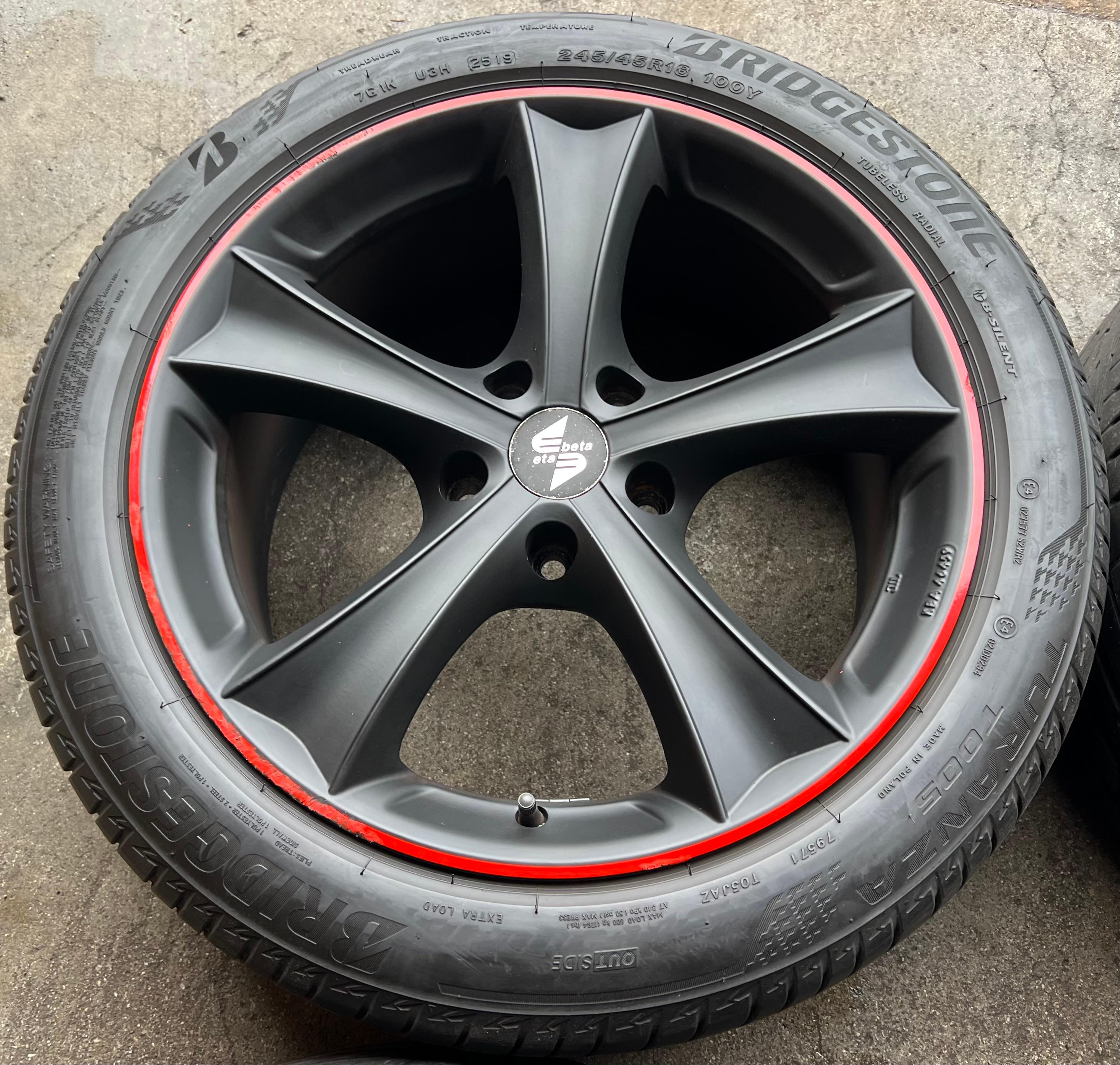 4 aluminium 18-inch zomerwielen voor VW BUS T5, T6 en T6.1 (Eta, Beta) 245/45R18 100Y