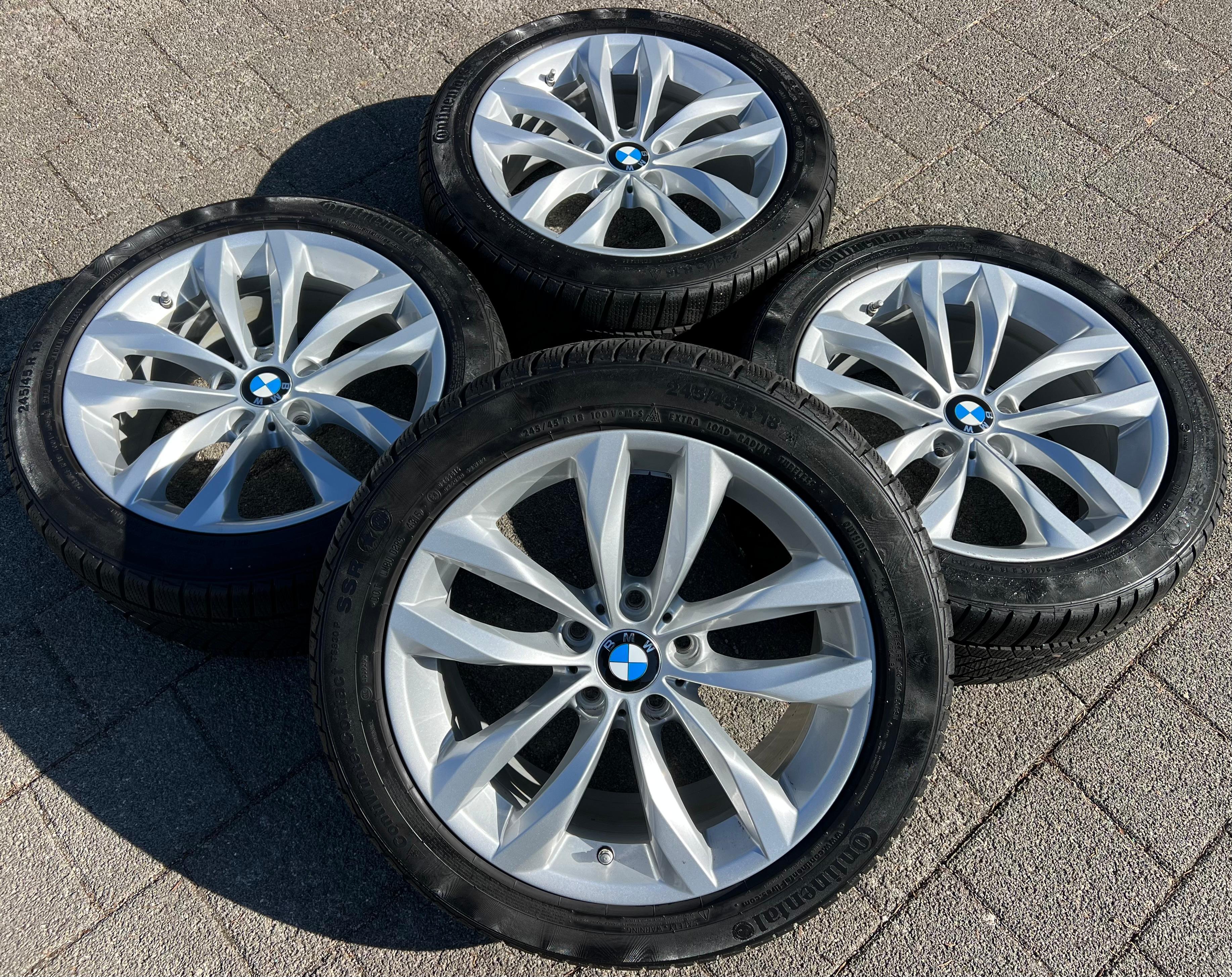 4 ORIGINAL ALU 18" WINTERRÄDER BMW 5ER F10 F11 245/45R18 100V CONTINENTAL