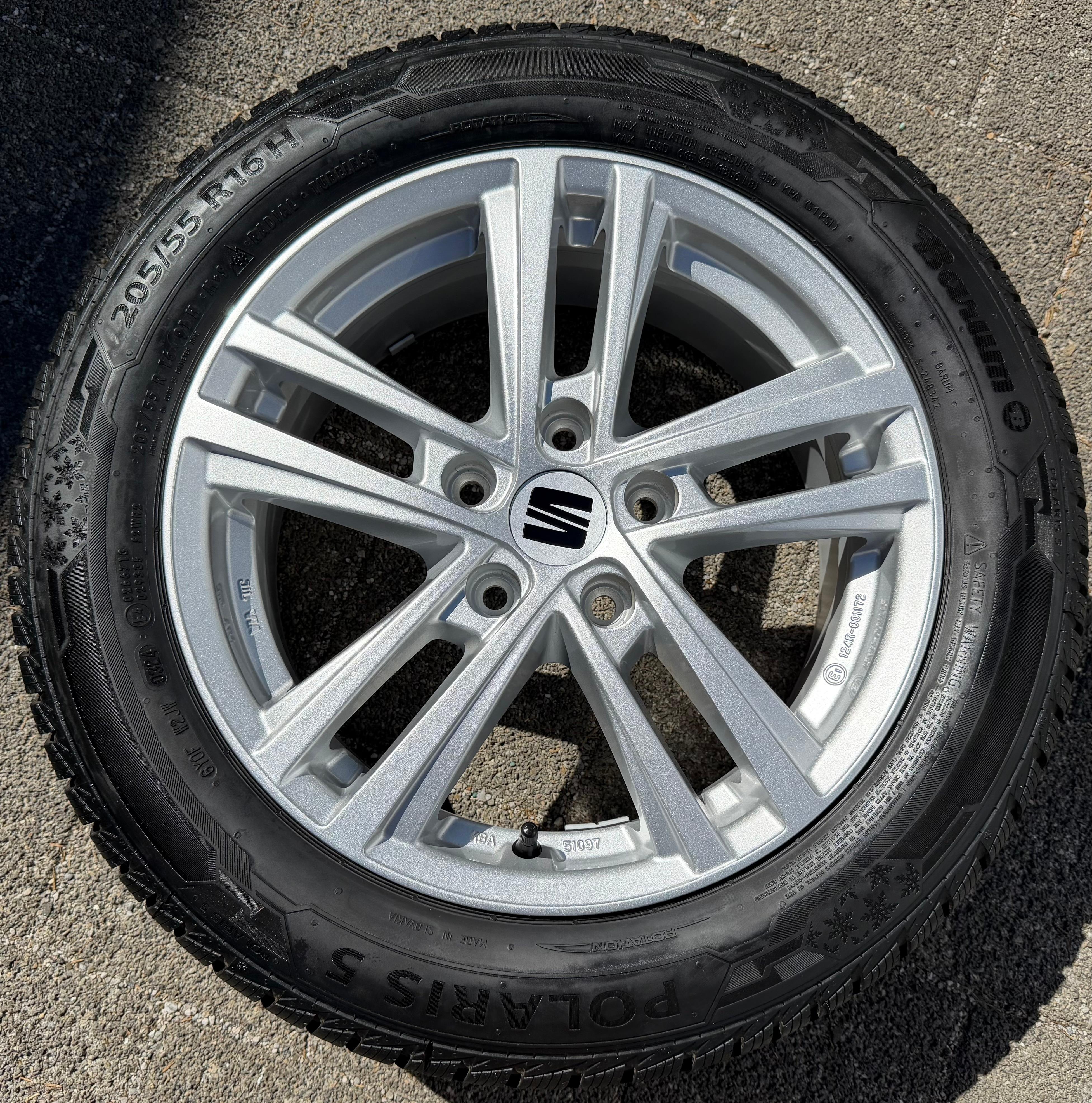 1 ORIGINELE 16-INCH ALUMINIUM VELG VOOR SEAT ALTEA, ATECA EN LEON (KBA 51097) 6,5x16 ET46 GRATIS VERZENDING
