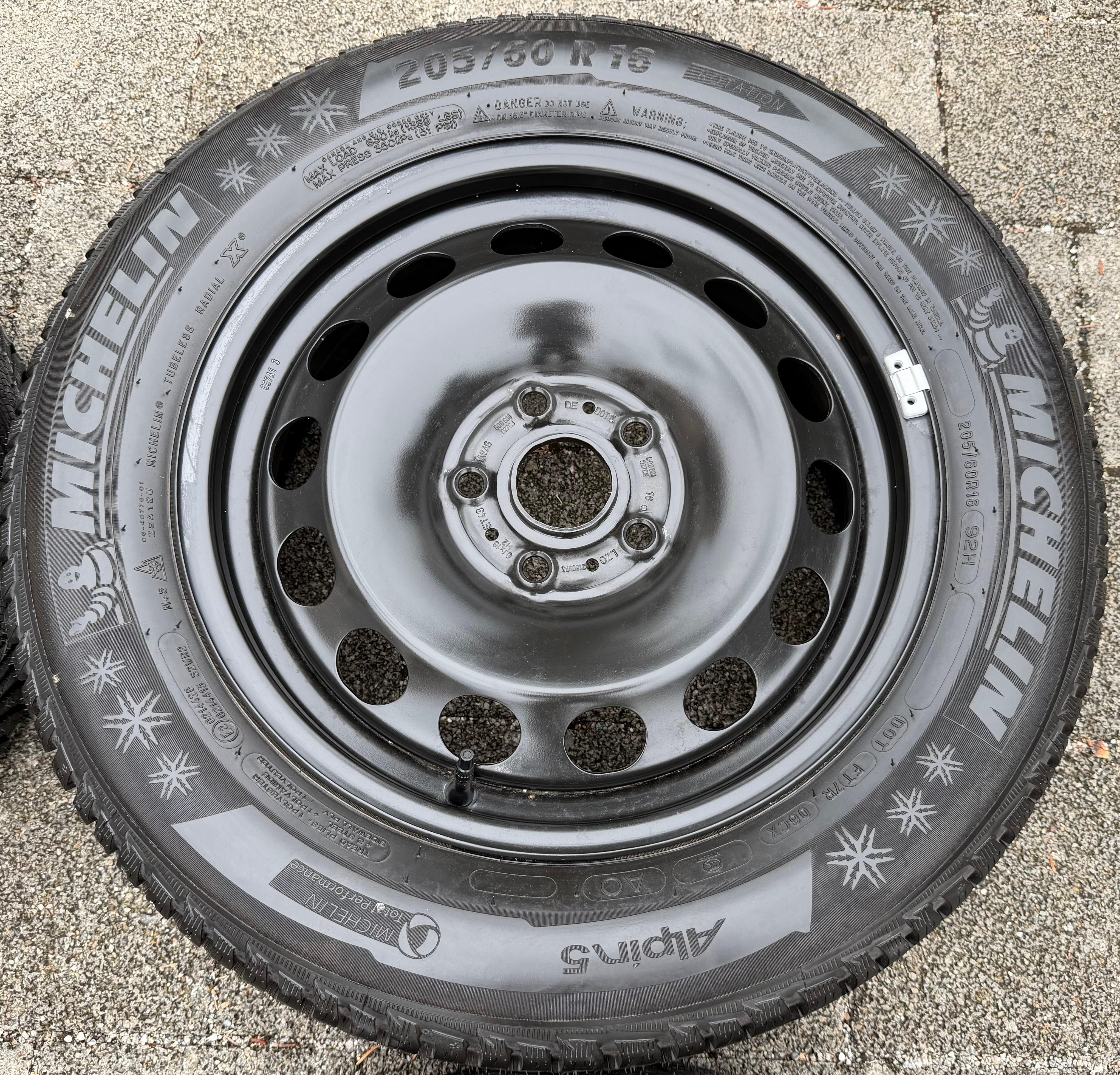 4 Winterräder Audi Q2 GA VW T-ROC A11 205/60R16 92H Michelin Alpin 5 Winterreifen