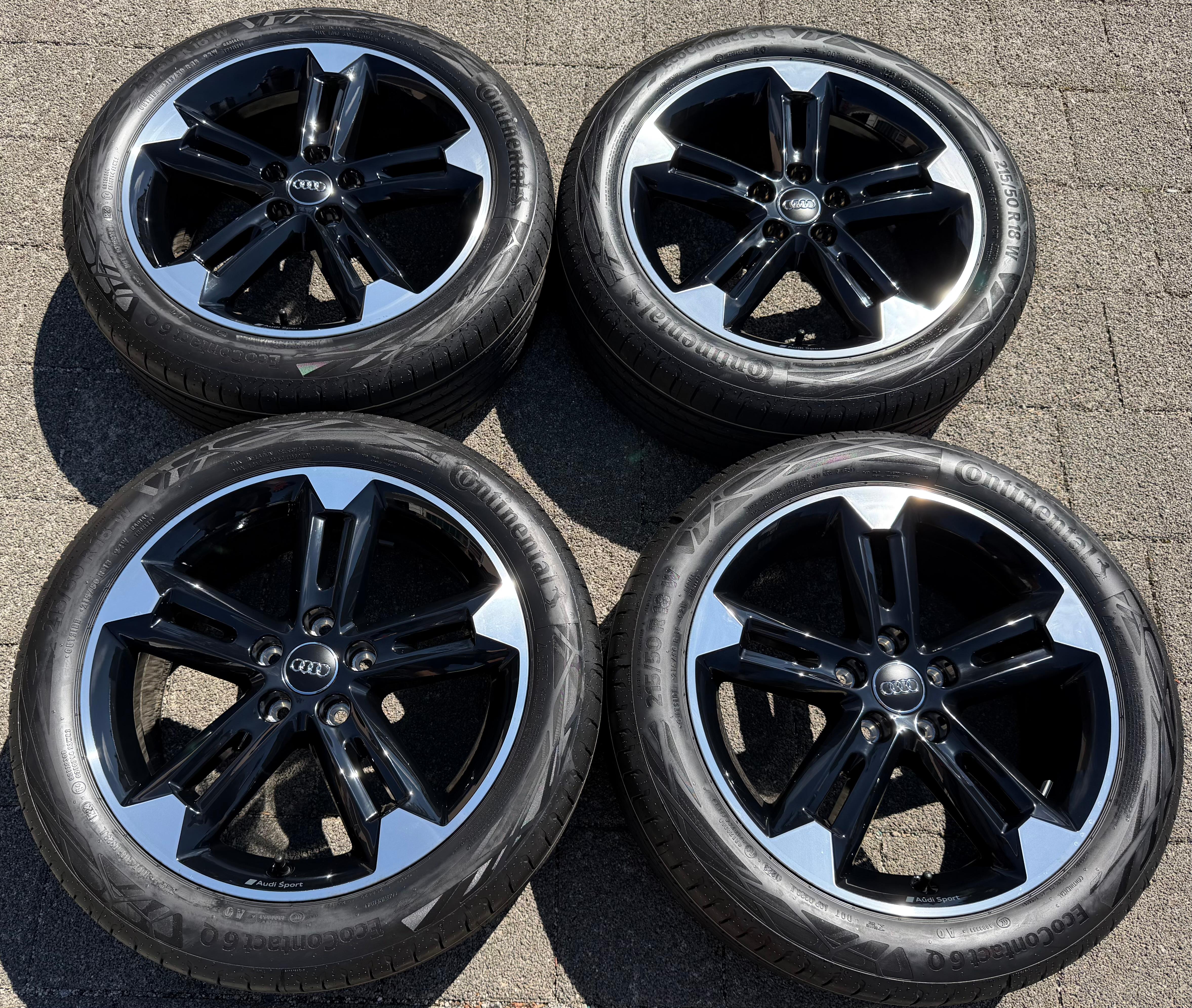 4 Original 18" Alu Sommerräder Audi Q2 SQ2 81A601025AM 215/50R18 92W Continental