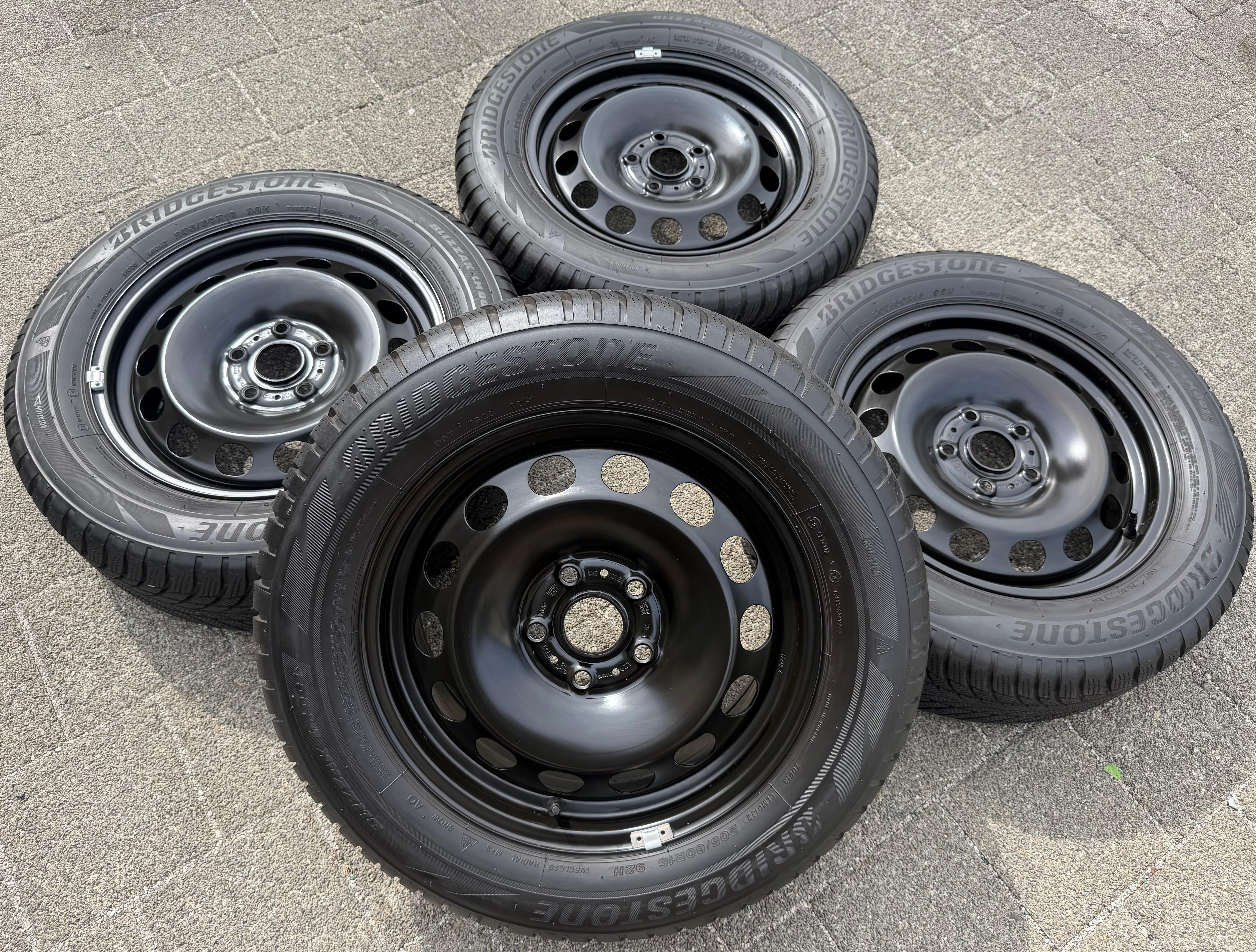 4 Winterräder Audi Q2 GA VW T-Roc 205/60R16 92H Bridgestone 5Q0601027AM