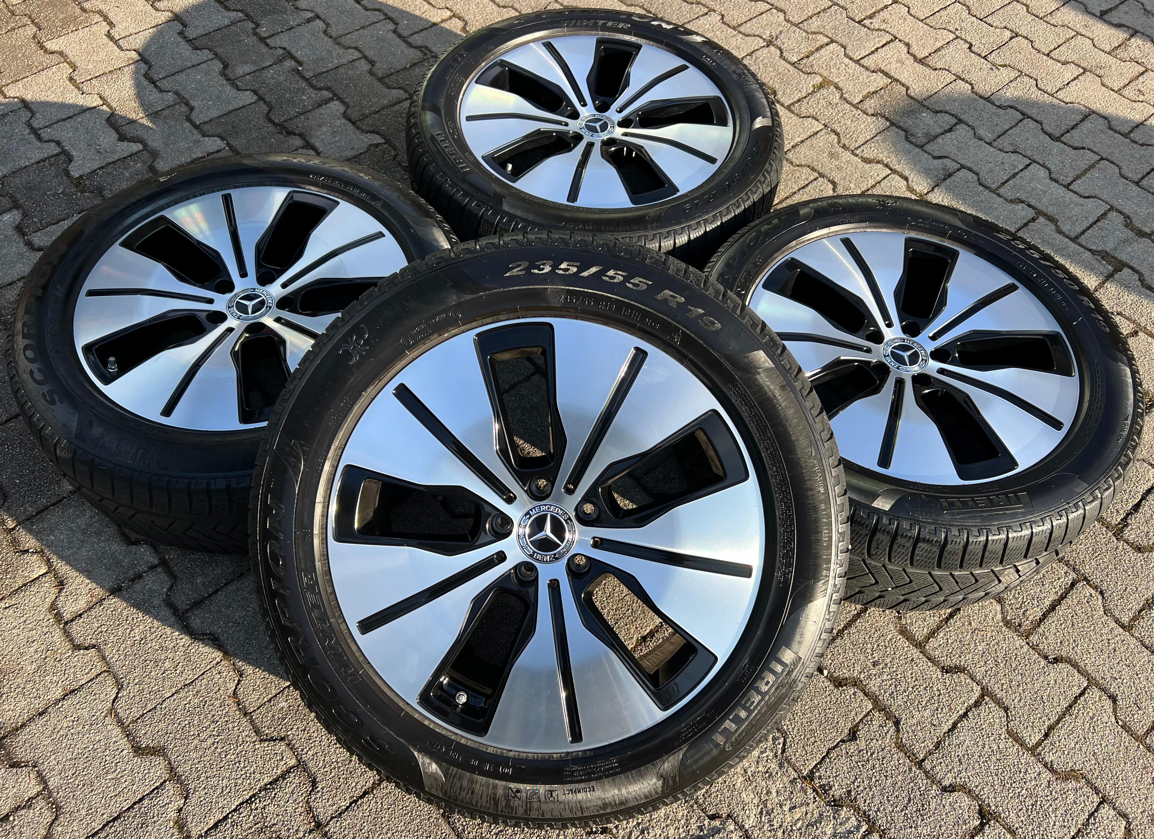 4 RUOTE ORIGINALI IN ALLUMINIO 19" MERCEDES EQC N293 A2934011200 A2934010100 7,5x19 8x19