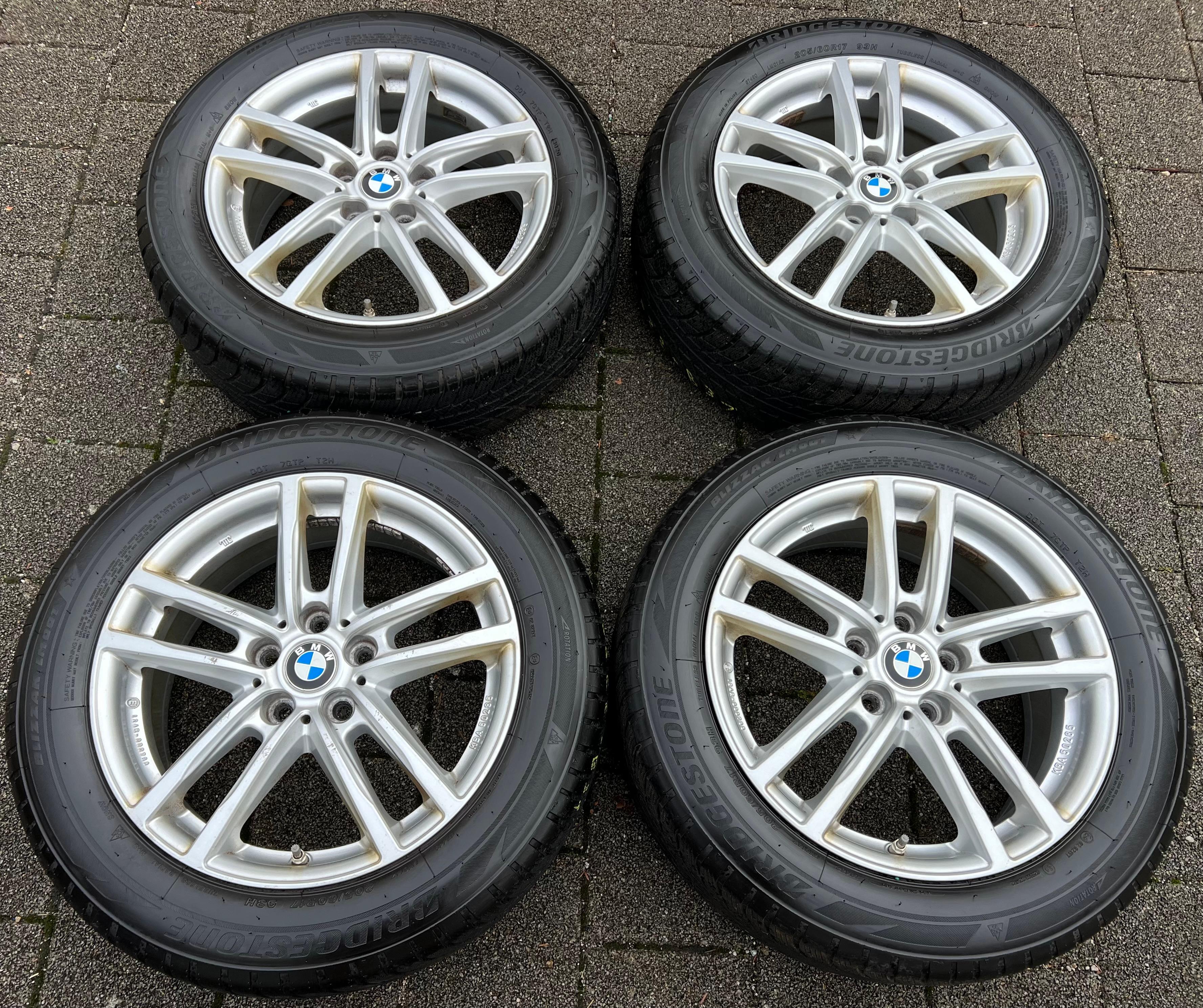 4 ALU 17" WINTERRÄDER BMW X1 F48 X2 F39 205/60R17 93H BRIDGESTONE FREIHAUS