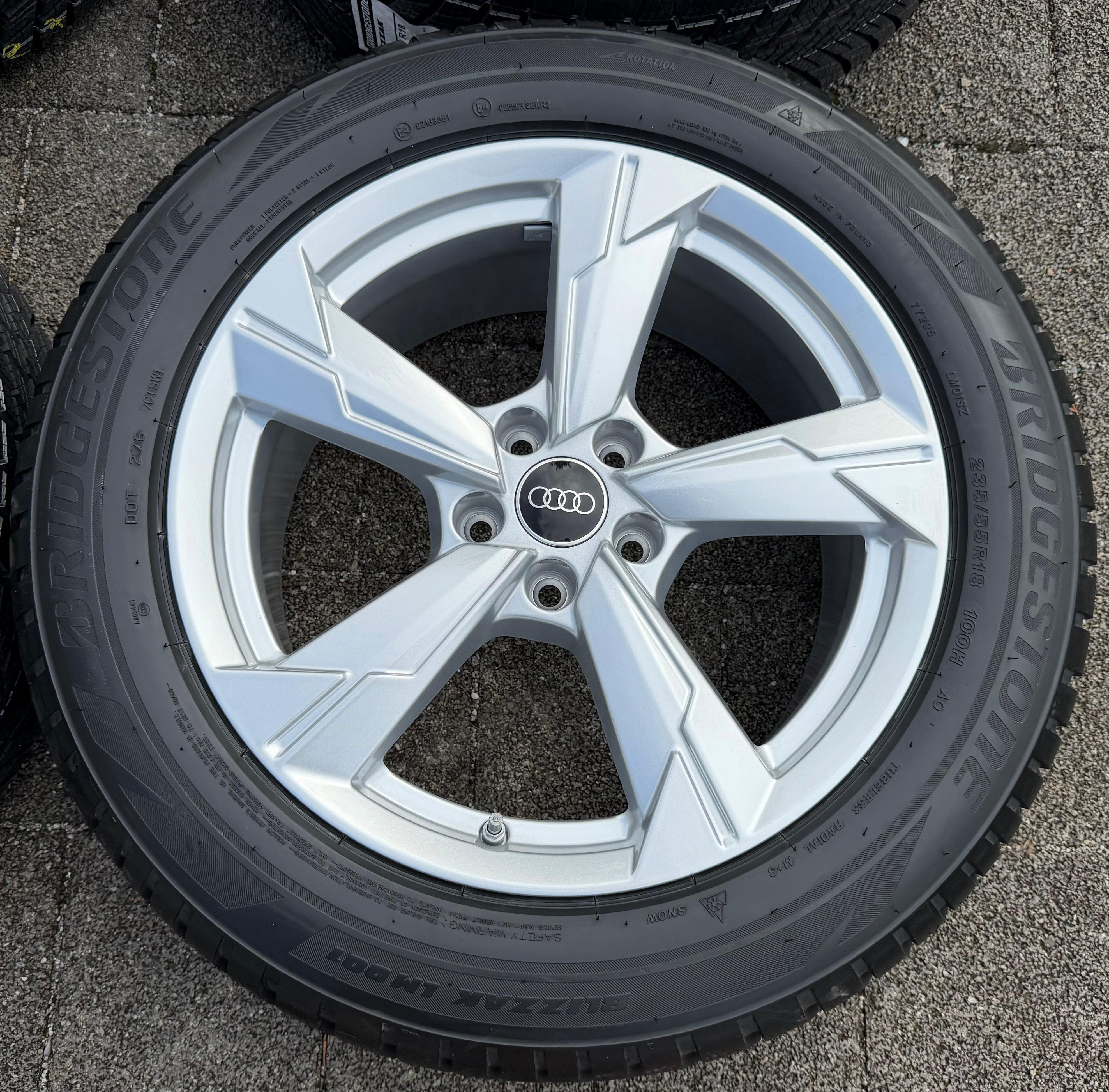 4 Original 18" Alu Winterräder Audi A6 Allroad 4K C8 4K0601025D 235/55R18 100H Bridgestone NEU