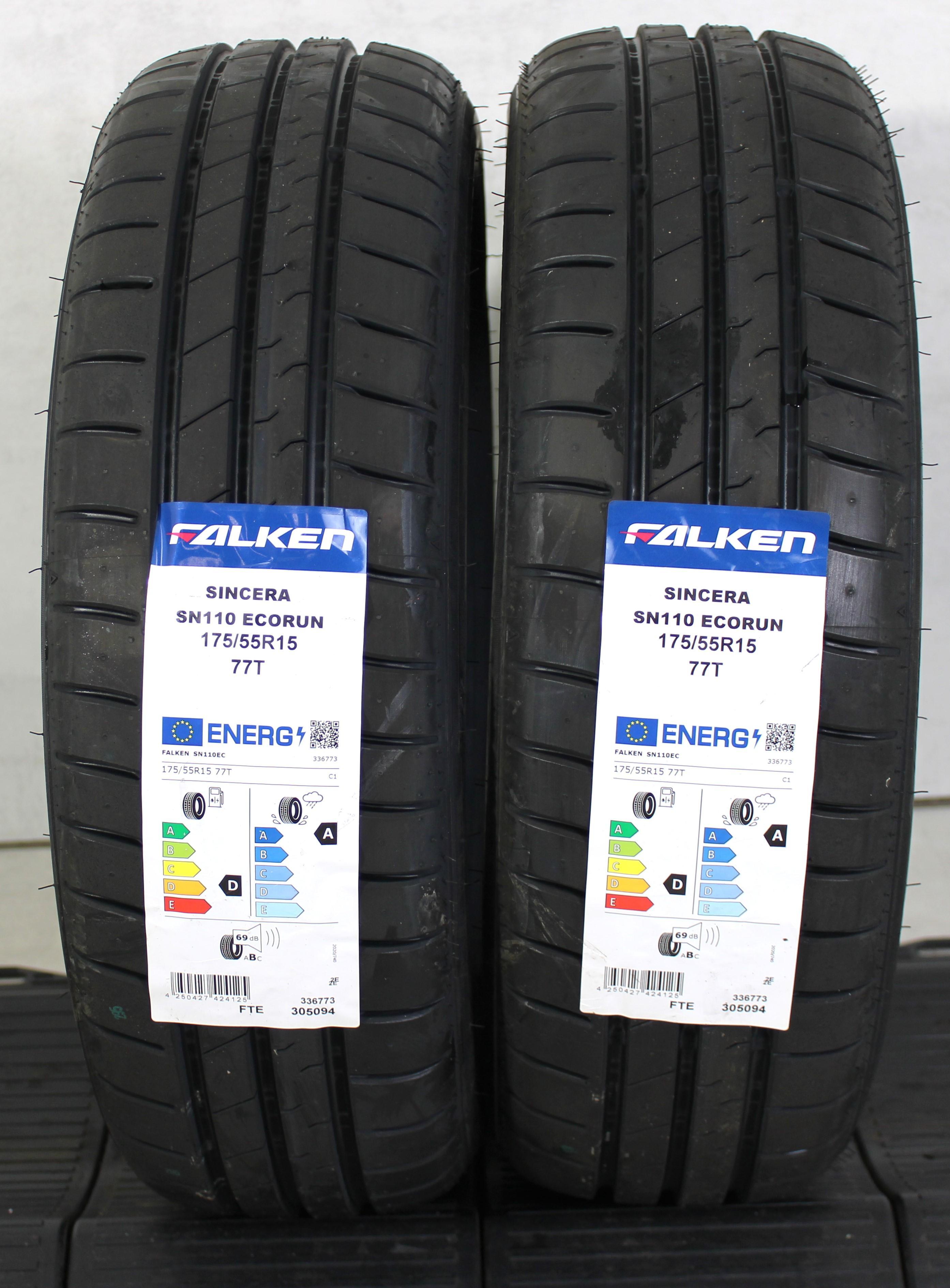 2 x 175/55R15 77T neumáticos de verano Falken Sincera SN110 2022/2023 NUEVO Entrega gratuita