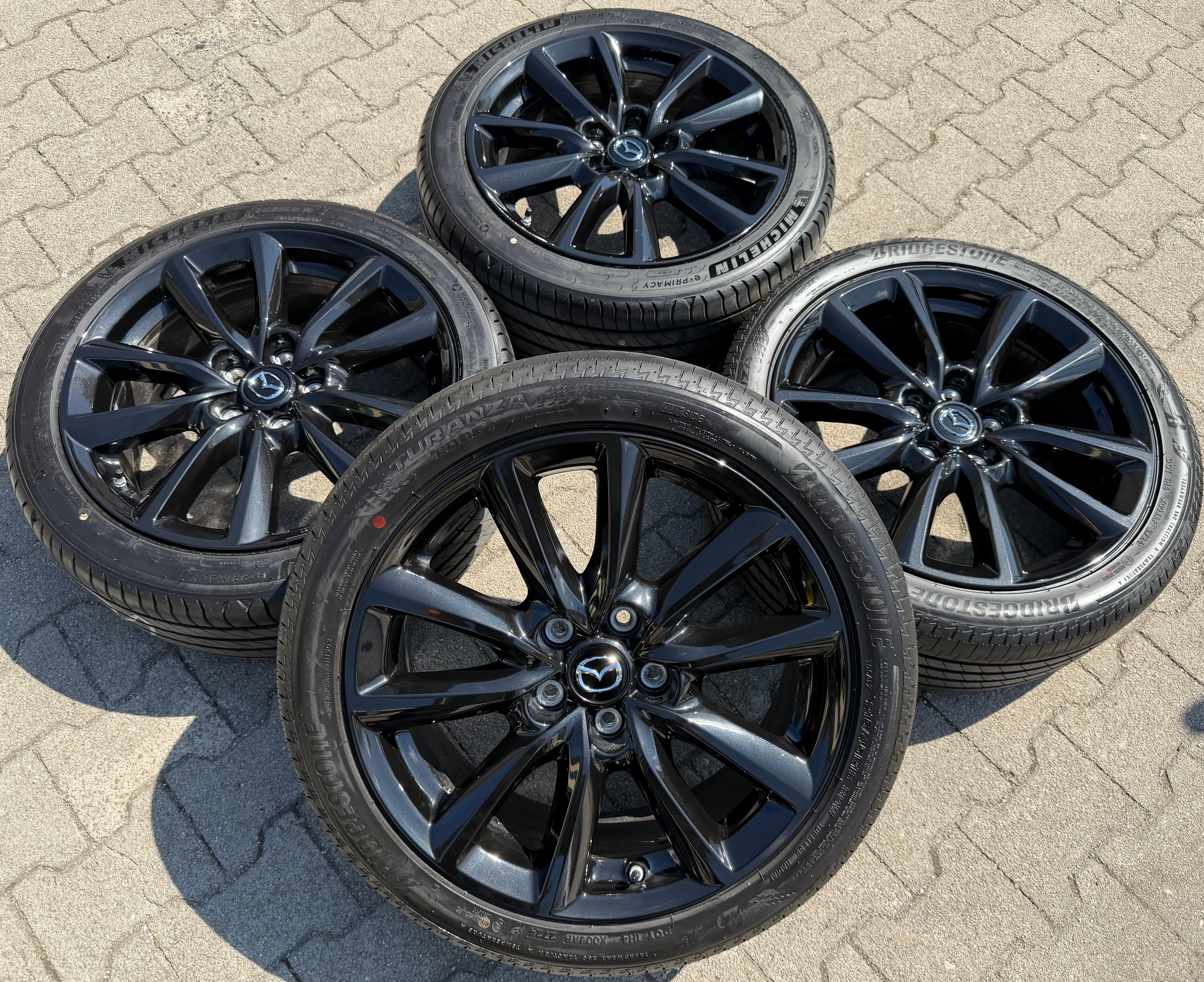 4 ORIGINAL 18" ALU SOMMERRÄDER MAZDA 3 BP 215/45R18 89V 9965B57080 SCHWARZ RDKS