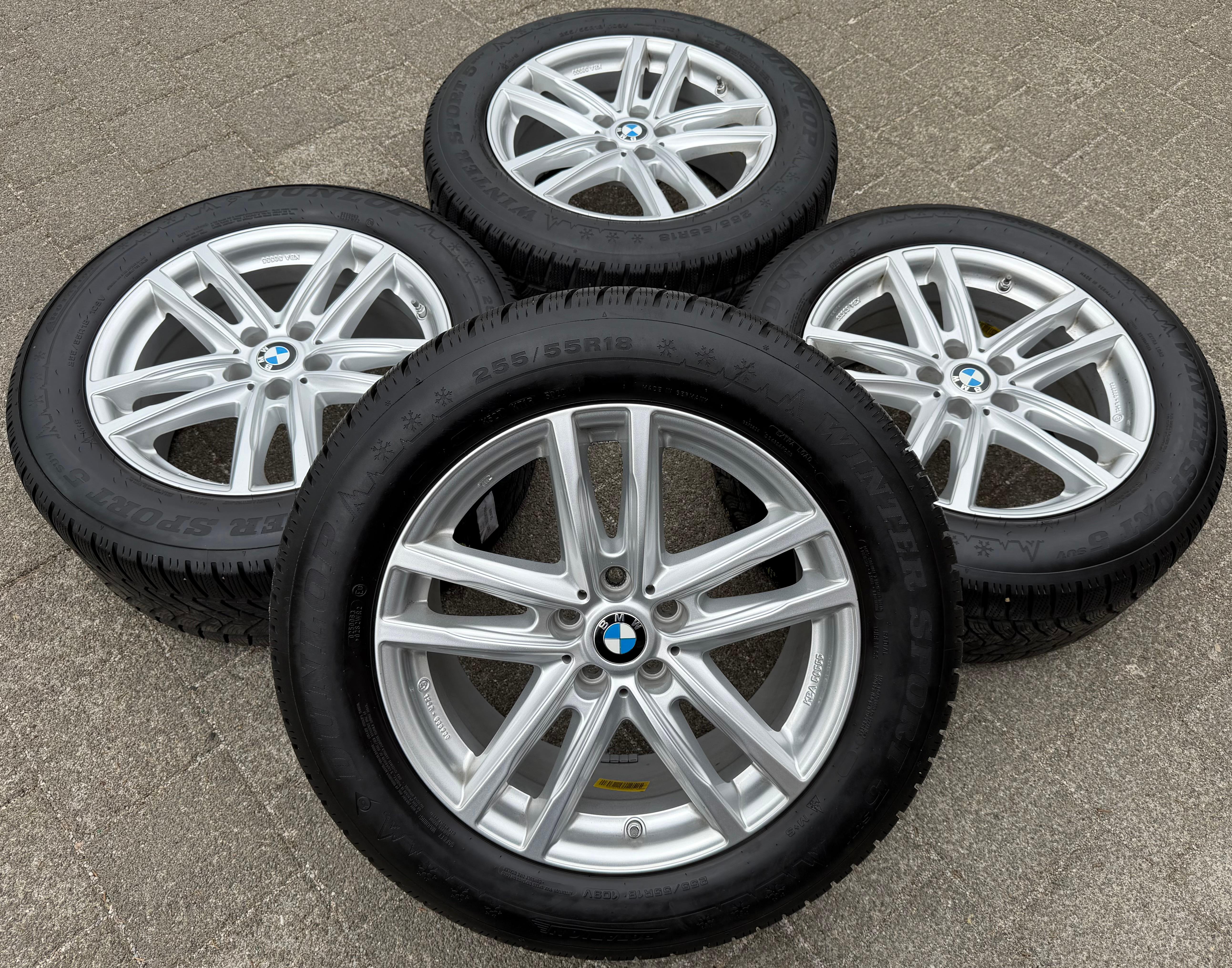 4 jantes en alliage 18 pouces pour BMW X5 G05, pneus hiver 255/55R18 109H DUNLOP avec système de surveillance de la pression des pneus (TPMS), 2020, livraison gratuite