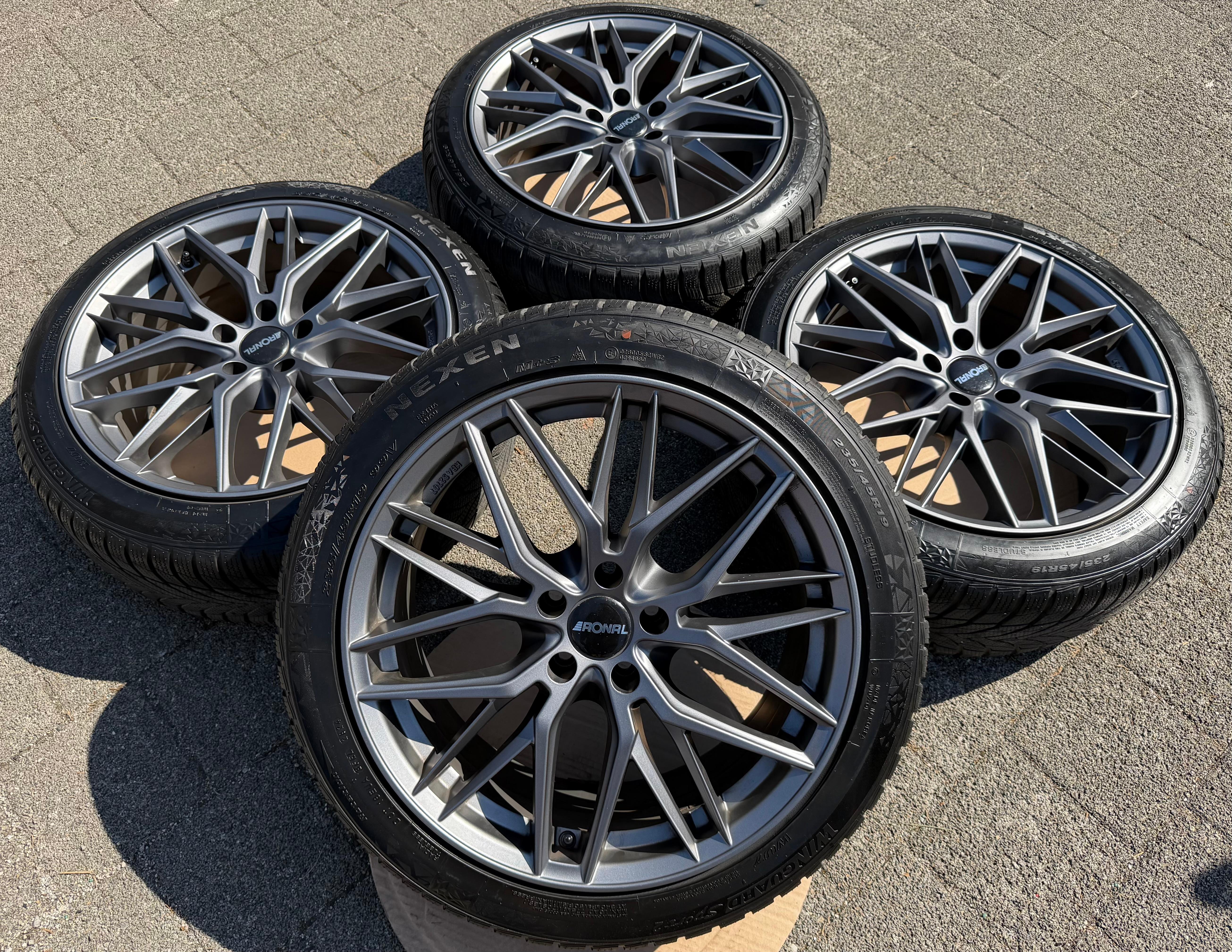 4 llantas de aluminio de 19" para invierno para Audi Q3, SQ3, Seat Tarraco, Skoda Kodiaq y VW Tiguan, 235/45R19 99V