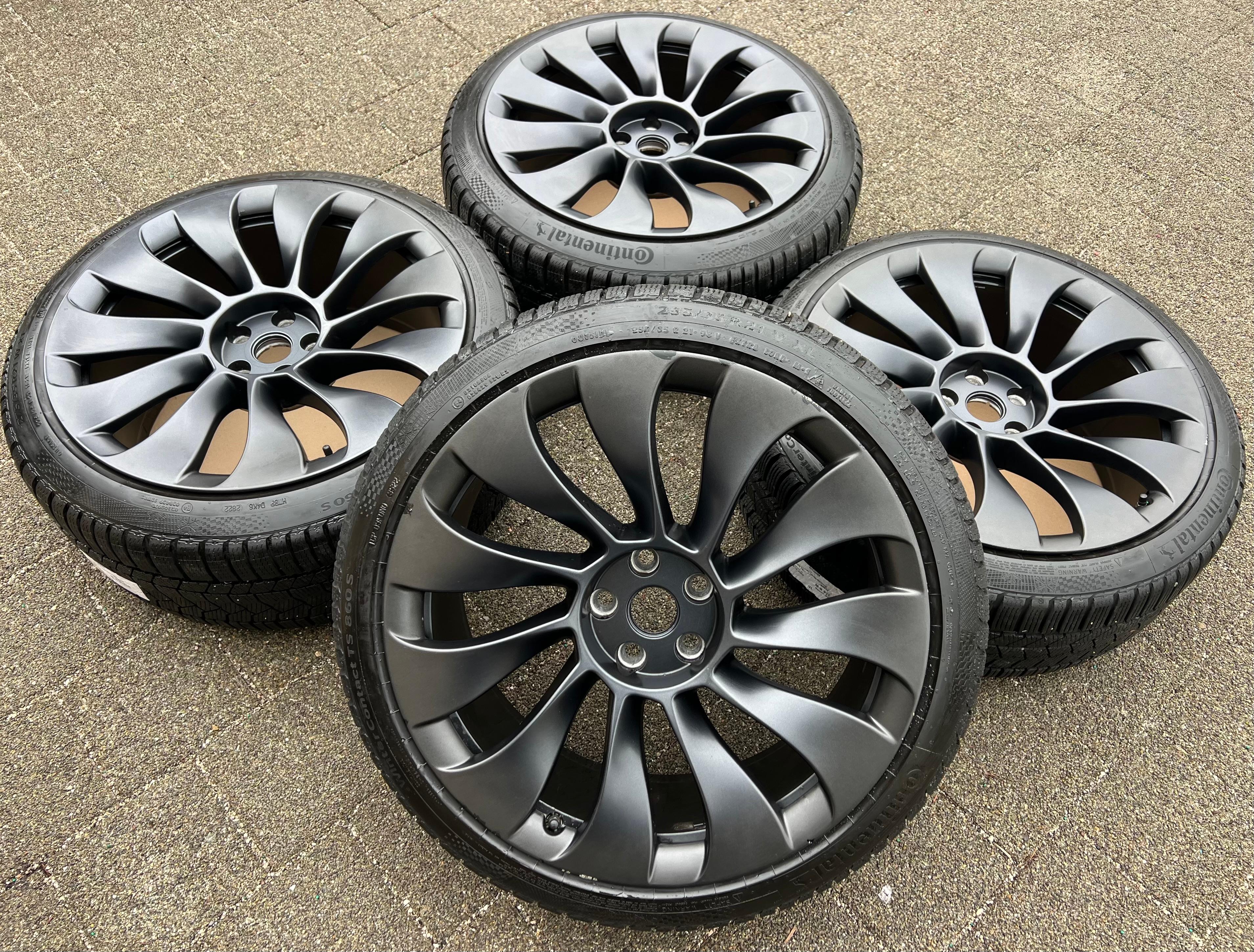 4 ORIGINAL 21" ALU WINTERRÄDER TESLA Y ÜBERTURBINE 255/35R21 275/35R21 CONTINENT