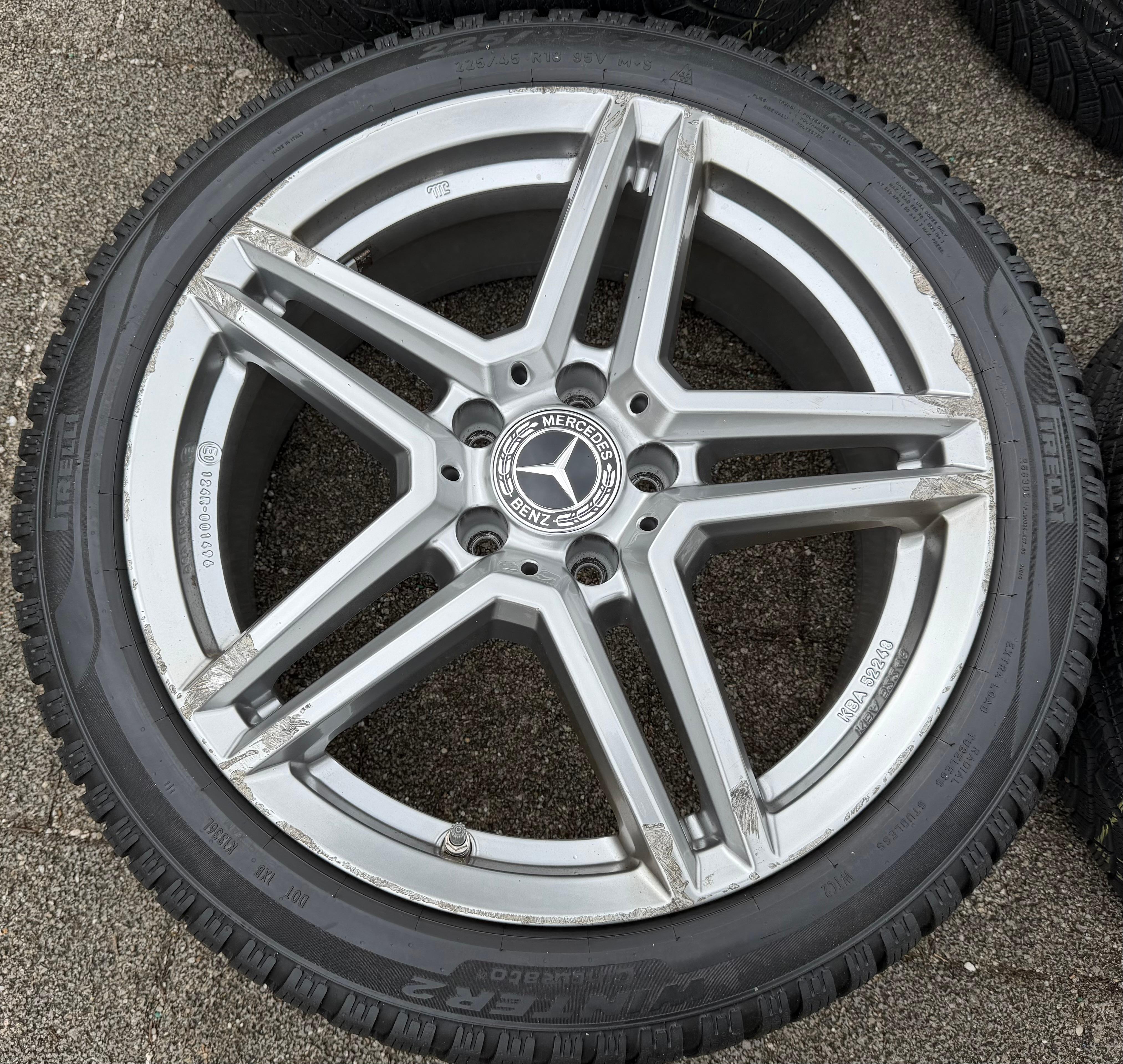 4 Alu 18" Winterräder Mercedes A-Klasse 177 C-Klasse W205 225/45R18 95V RDKS