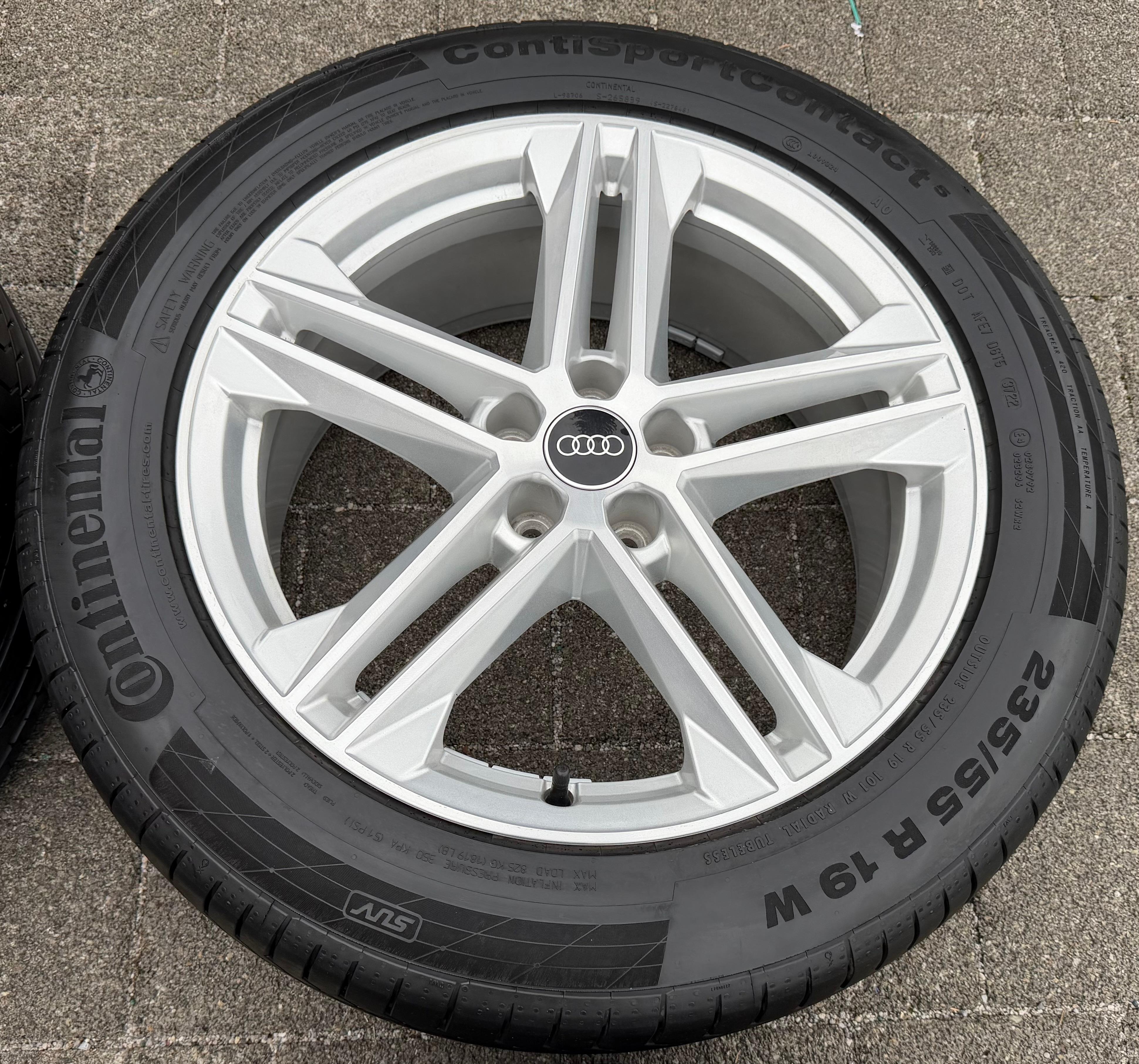 4 Original 19" Alu Sommerräder Audi Q5 SQ5 FY 80A601025G 235/55R19 101W Continental