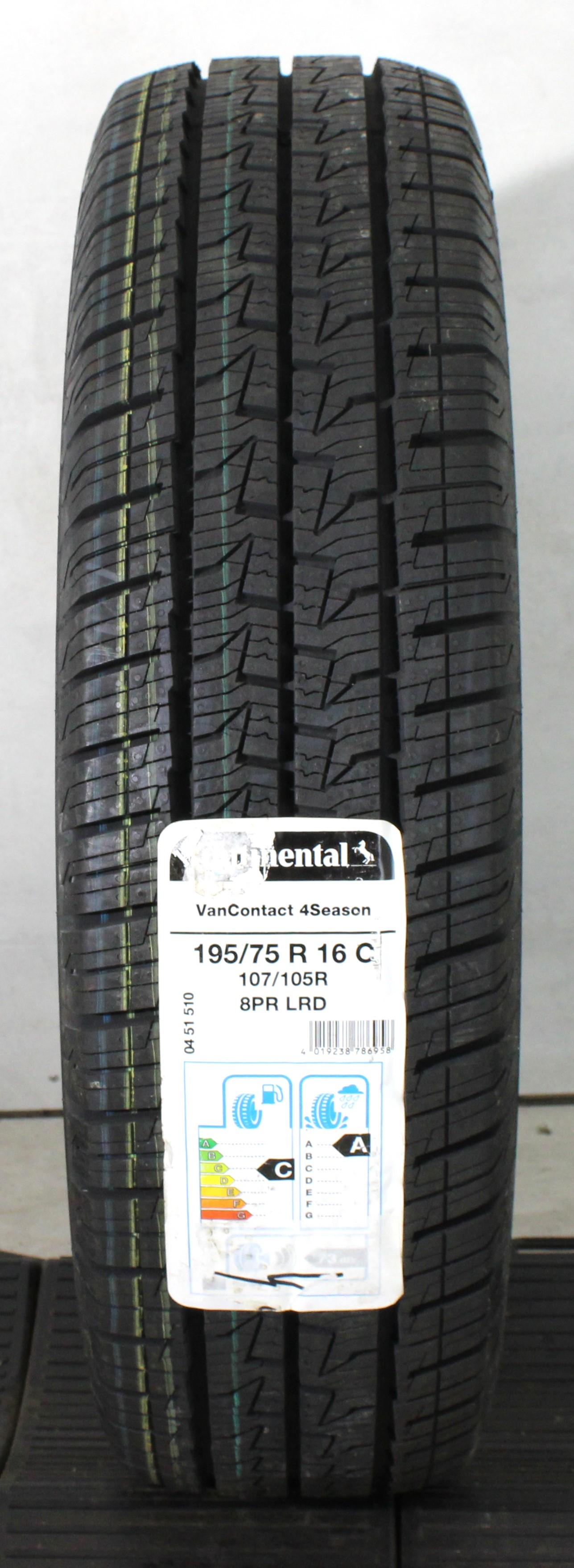 1 x 195/75R16C 107/105R Ganzjahresreifen Continental VanContact 4 Seasons NEU 2019