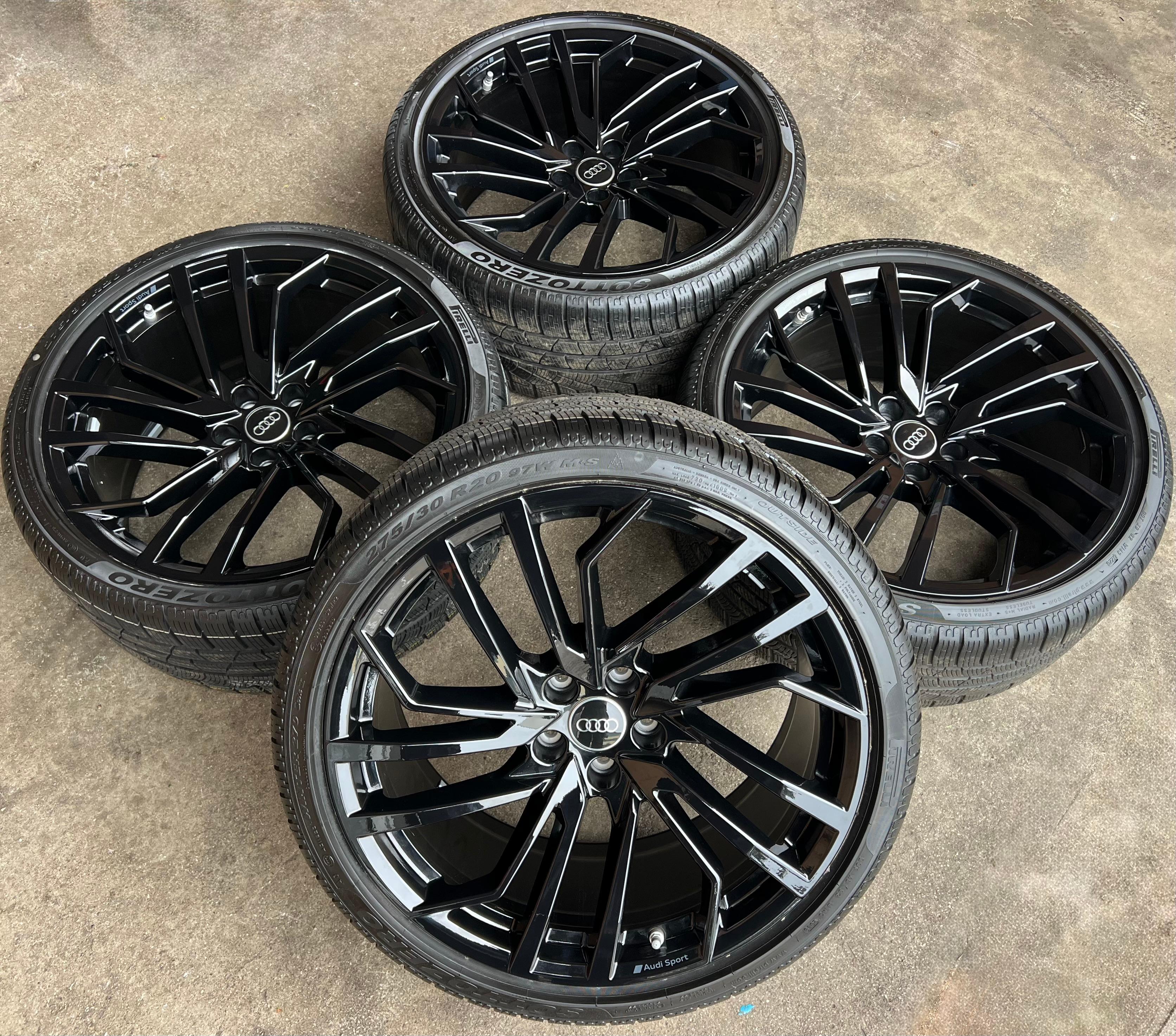 4 ORIGINAL 20" ALUFELGEN AUDI RS4 RS5 8W 8W0601025FE 9x20 ET22 SCHWARZ FREIHAUS