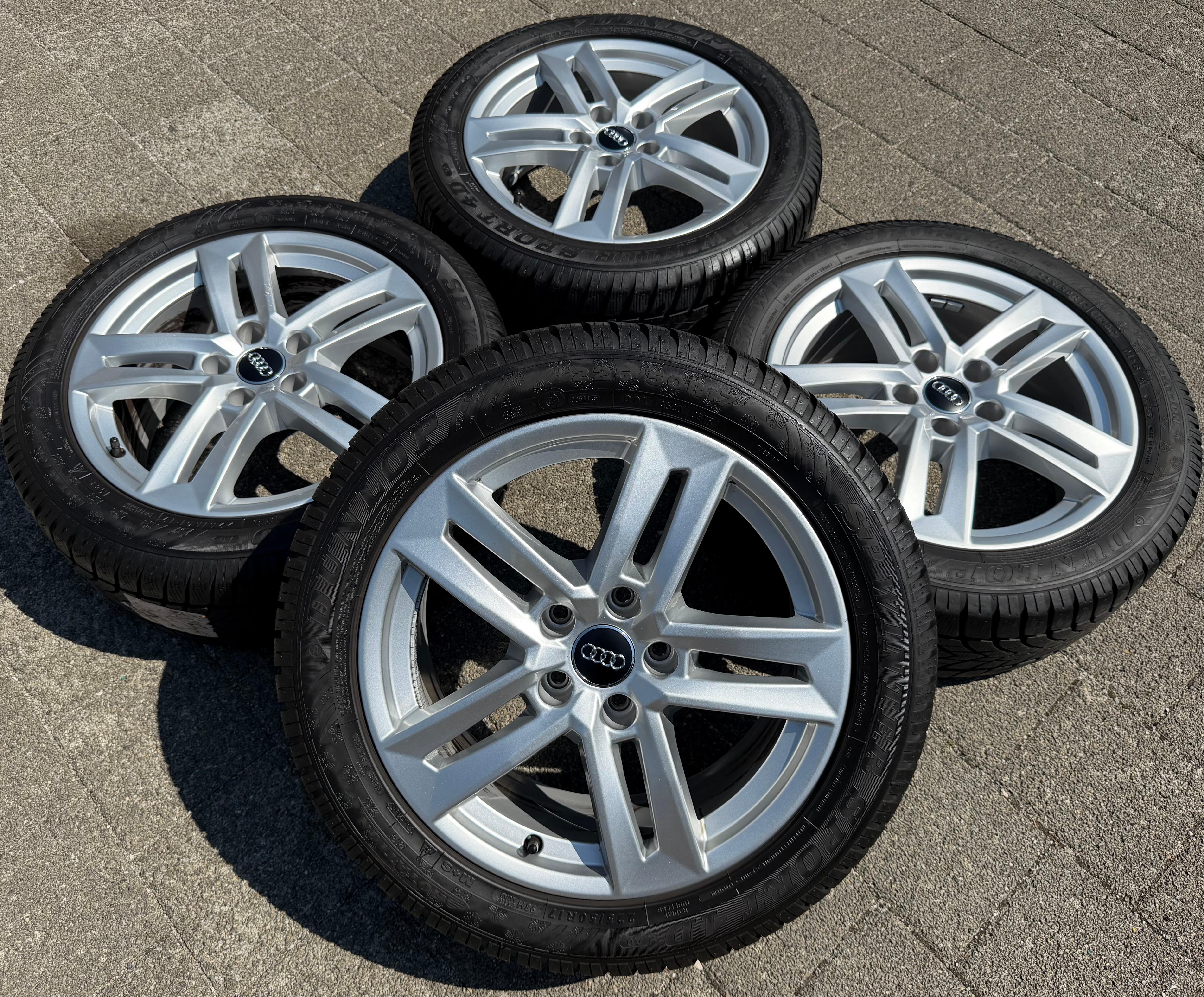 4 llantas de aluminio originales de invierno de 17" para Audi A4 B9 8W 8W0601025P 225/50R17 98H Dunlop