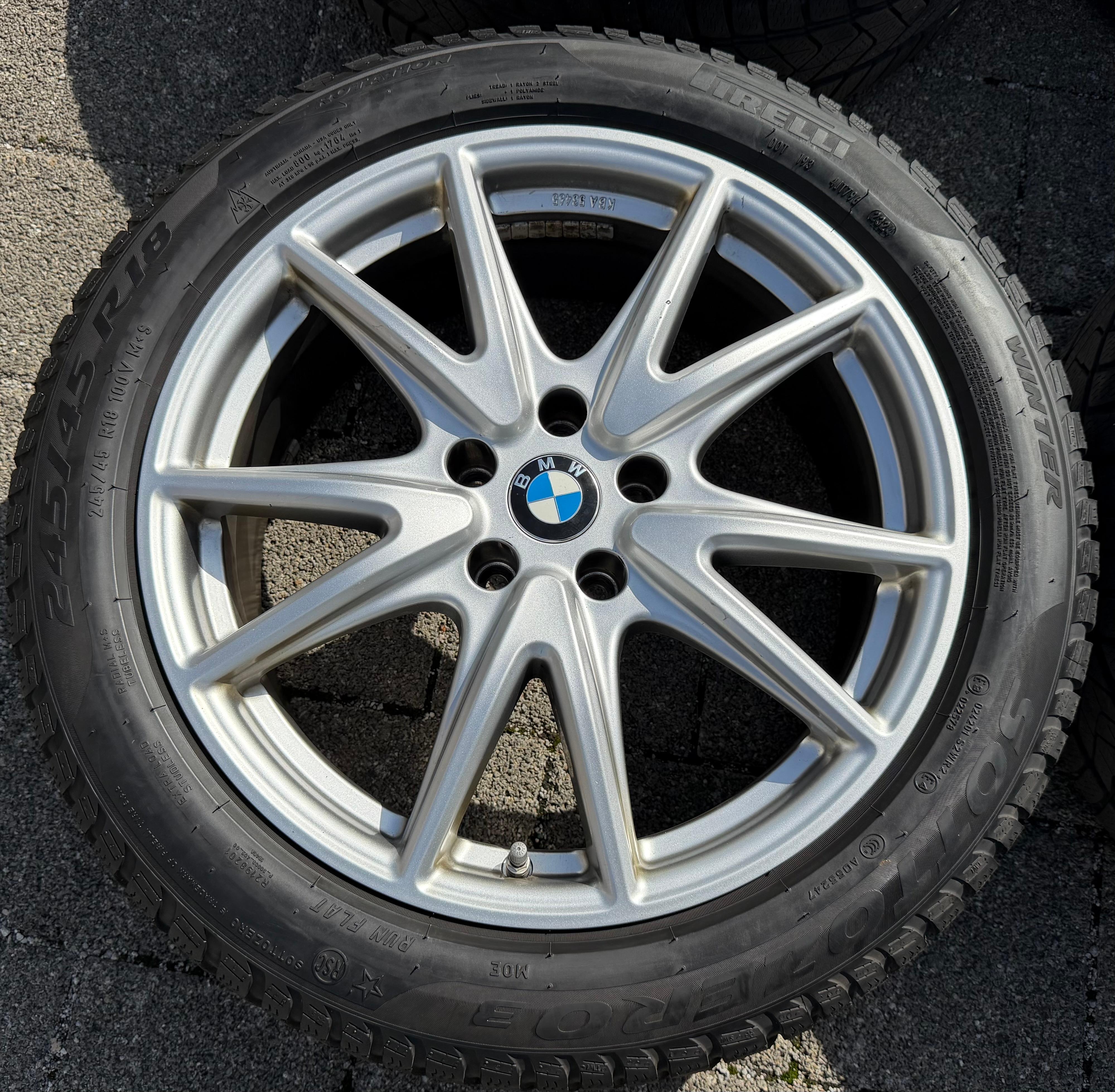 4 Alu 18" Winterräder BMW 5er Reihe G30 G31 245/45R18 100V Pirelli 2023 RDKS