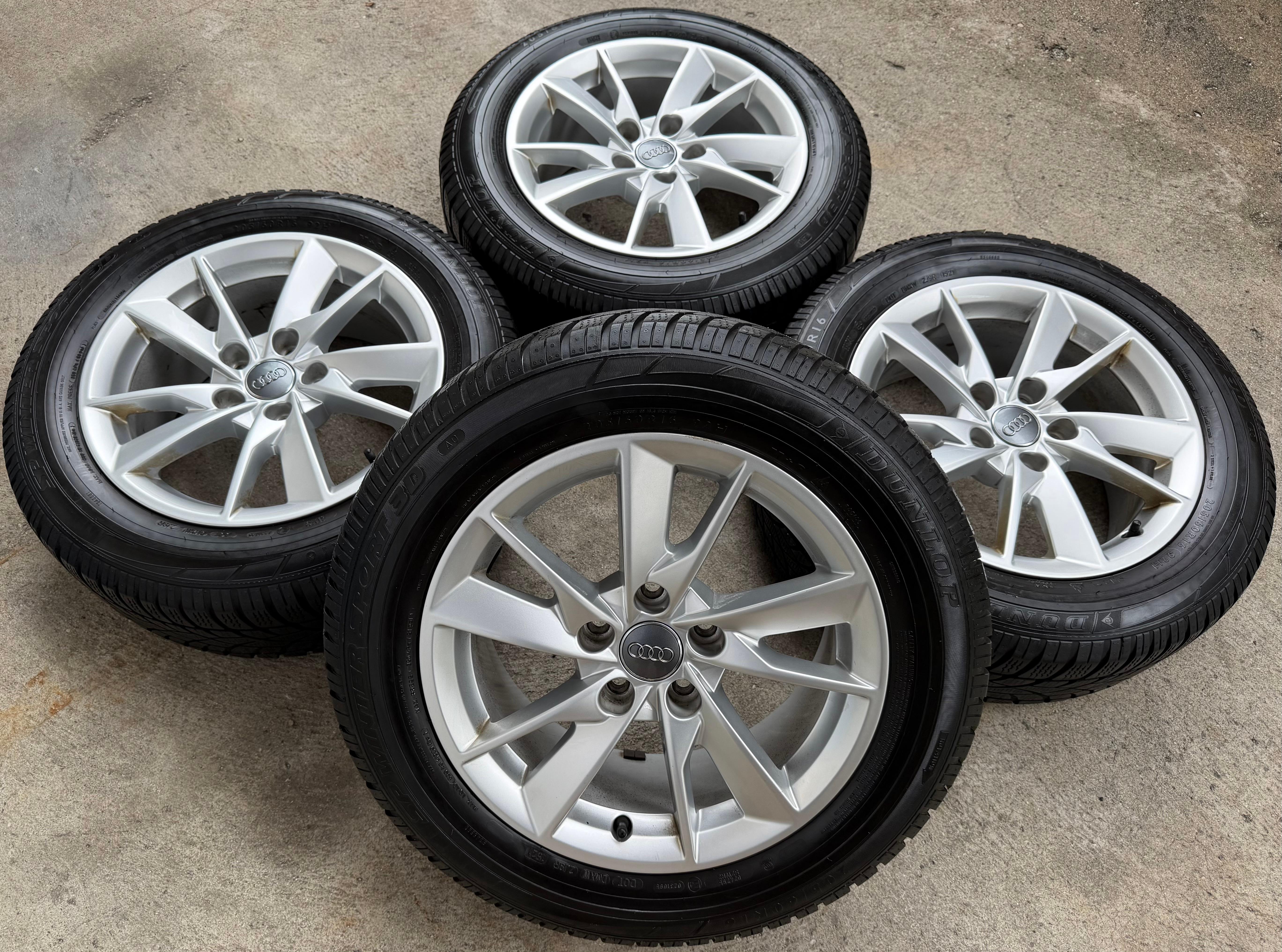 4 Original Alu Winterräder Audi A4 8W B9 8W0601025A 205/60R16 92H Dunlop
