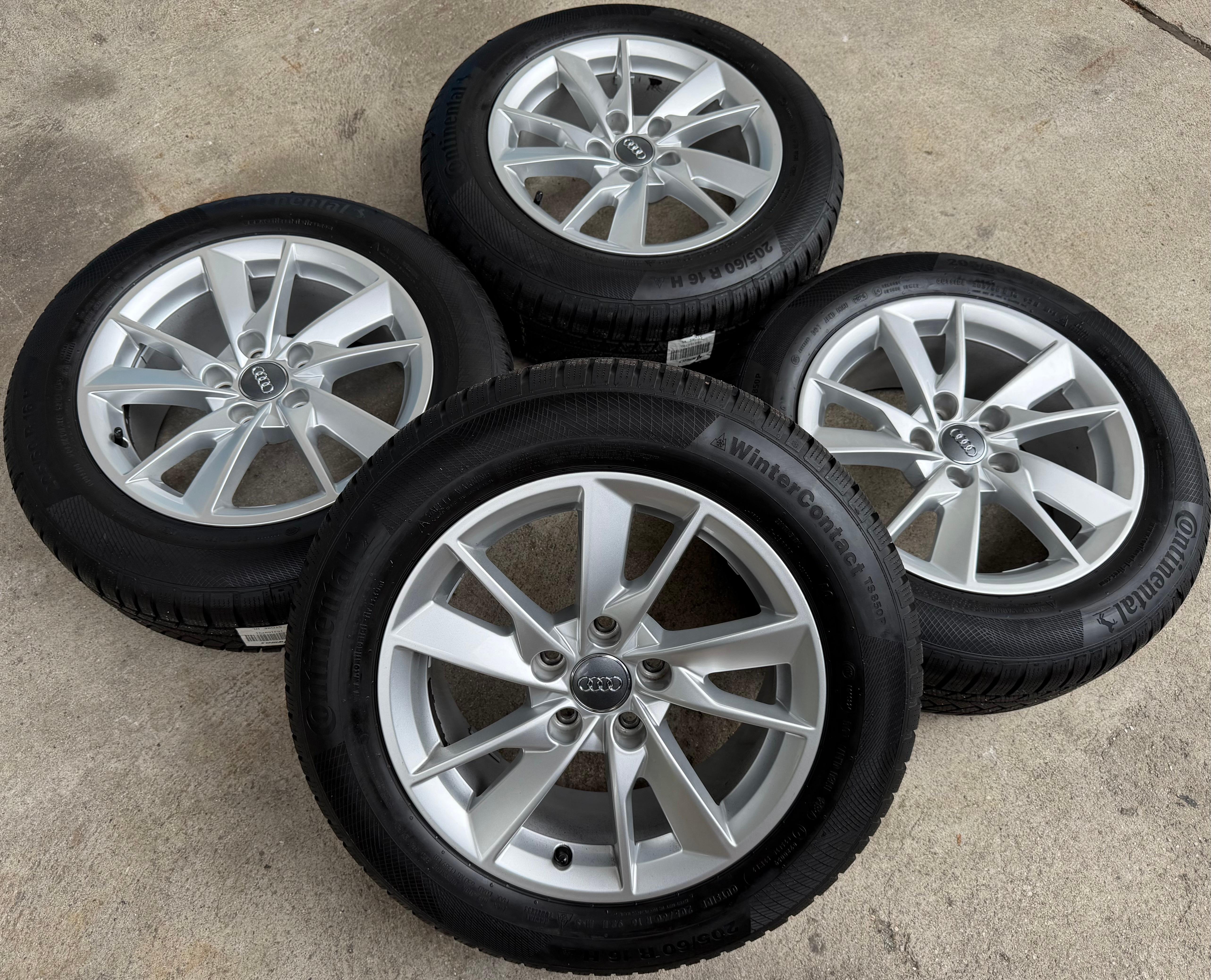 4 Original Alu Winterräder Audi A4 8W B9 8W0601025A 205/60R16 92H Continental
