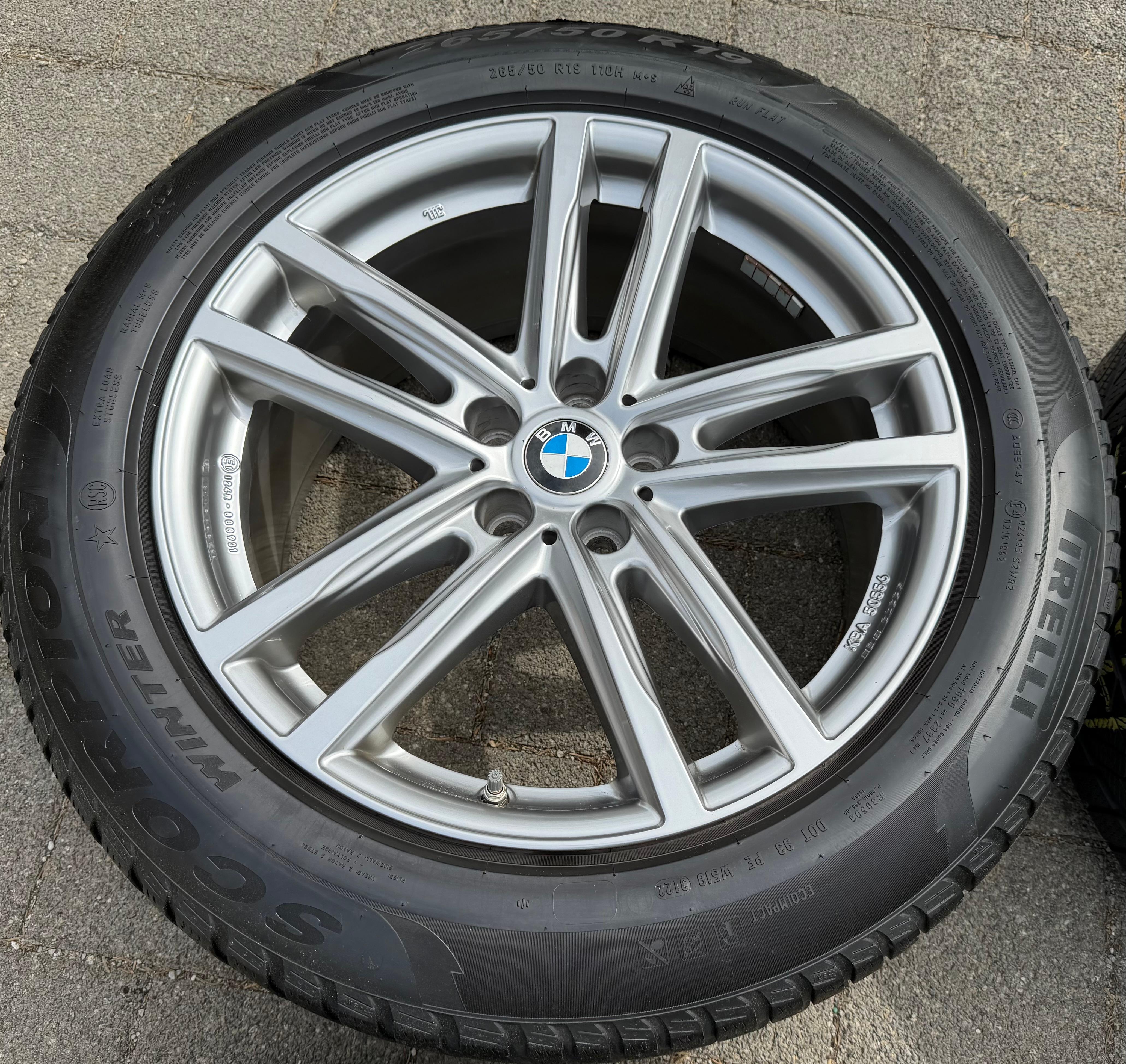 4 ALU 19" WINTERWIELEN BMW X5 G05 X6 G06 265/50R19 110H PIRELLI RUNFLAT RDKS