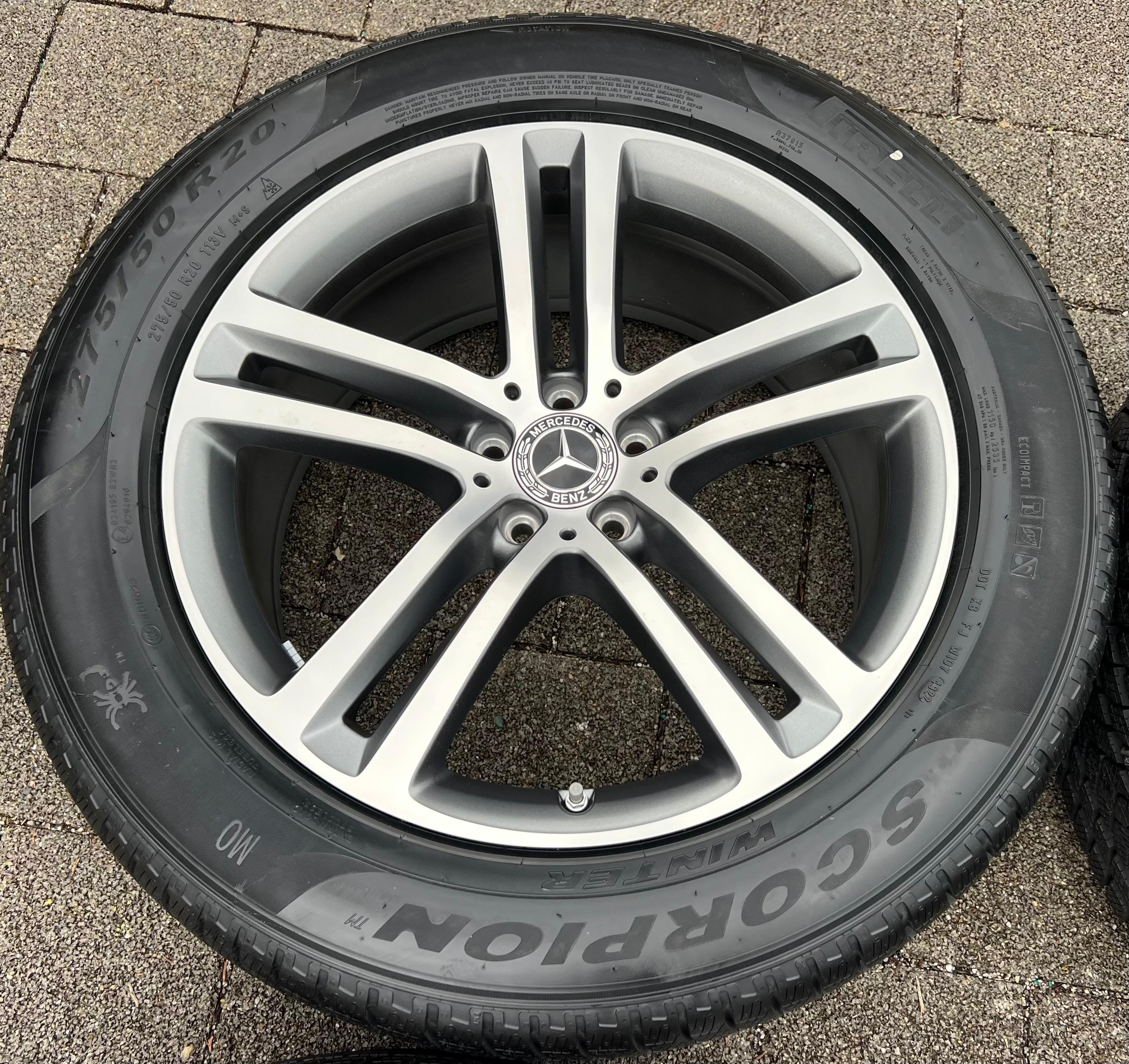 4 RUEDAS DE ALEACIÓN ORIGINALES DE 20" PARA INVIERNO MERCEDES GLE C167 V167 275/50R20 113 CON TPMS NUEVAS