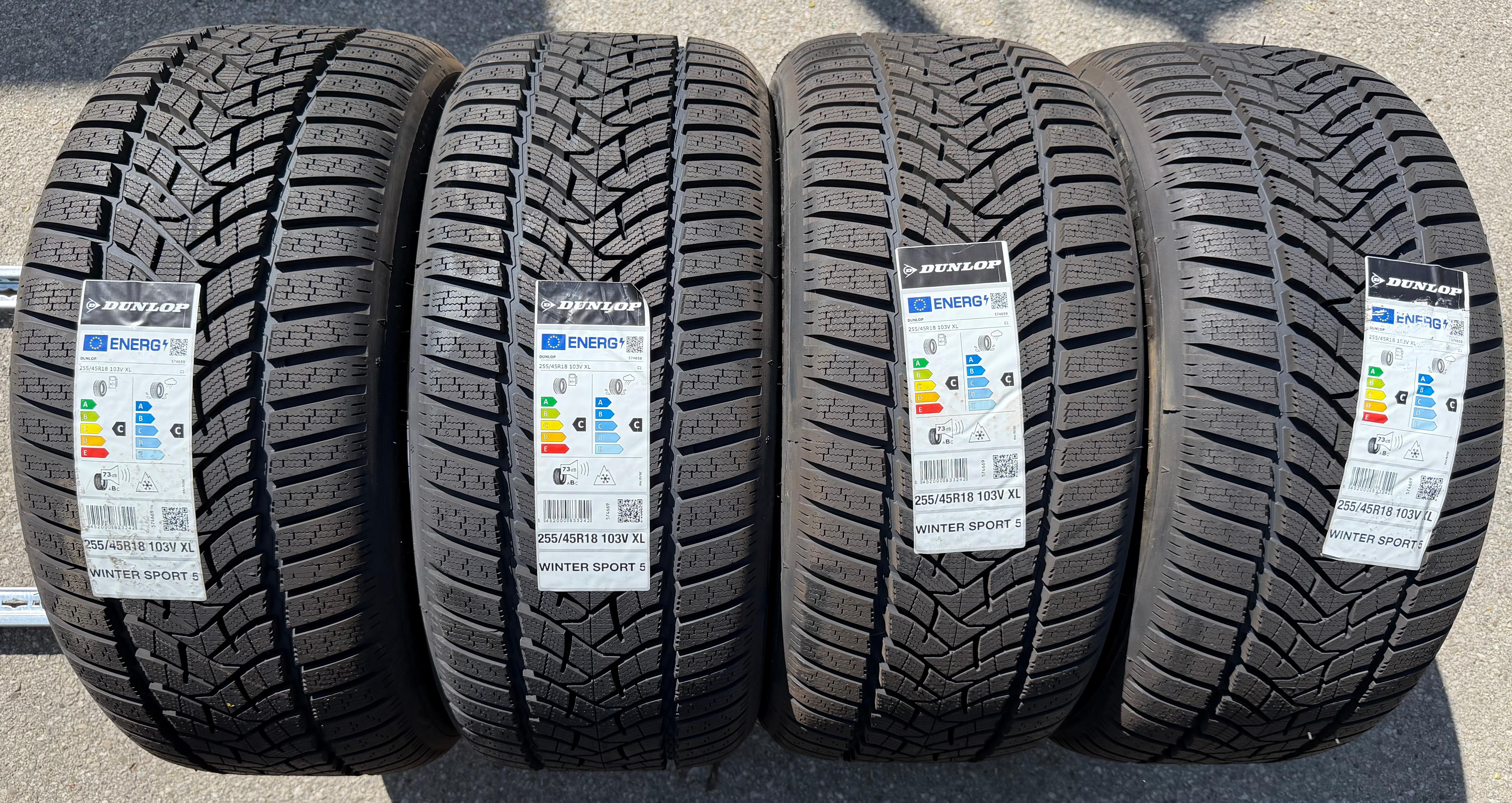 4 x 255/45R18 103V XL Winterreifen Dunlop Winter Sport 5 2023 NEU
