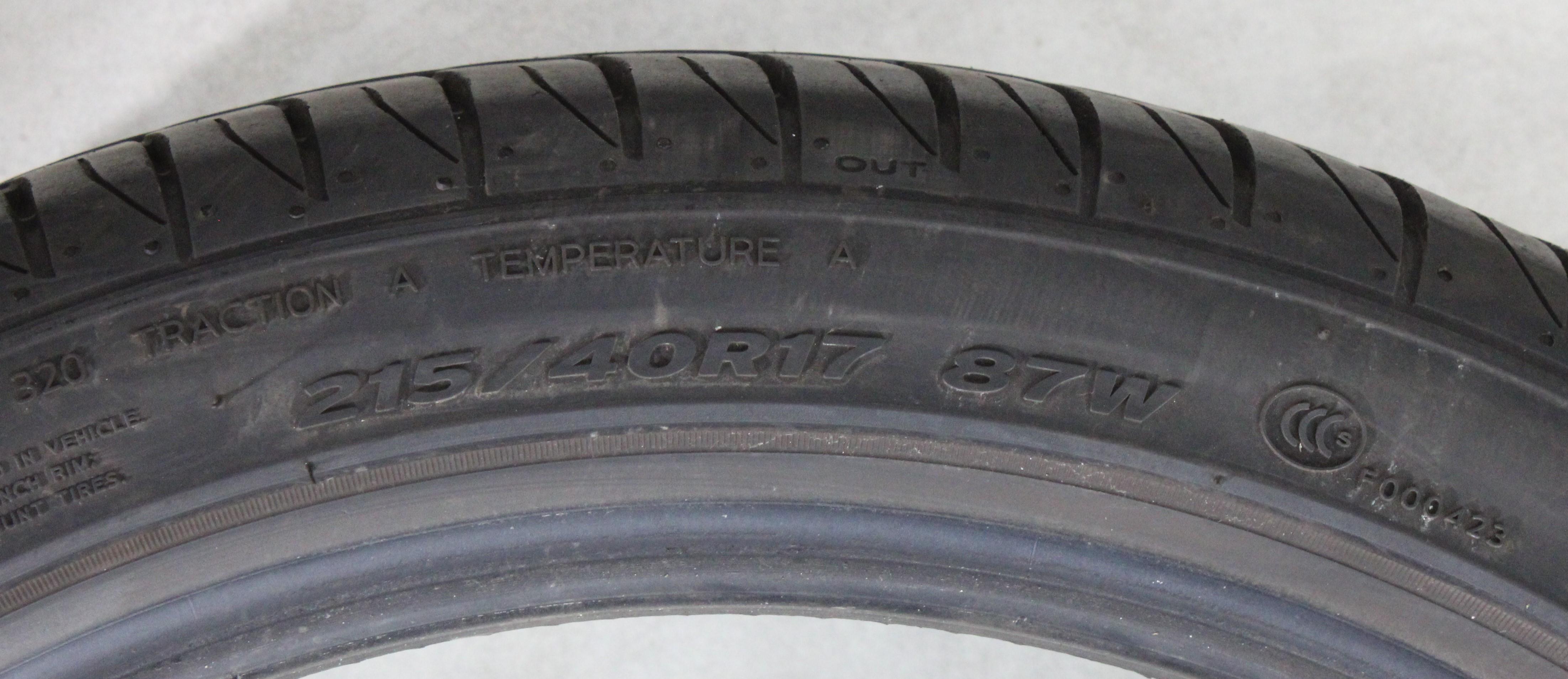 2 x 215/40R17 87W Sommerreifen Hankook Ventus Prime 2 AO 5,5-6mm 2017/2020