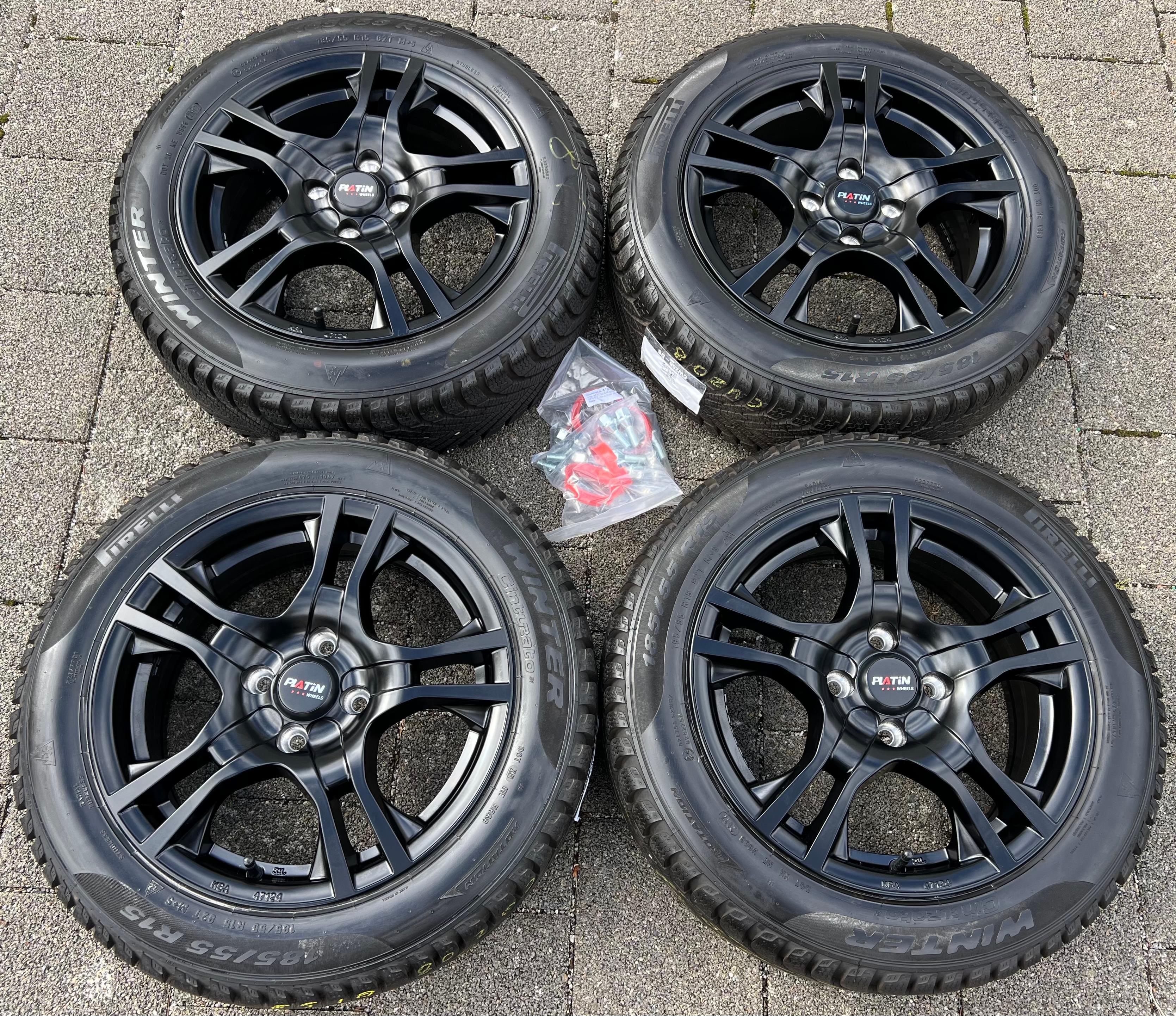 4 llantas de aluminio de invierno para VW UP, UP!, SEAT MII y ŠKODA CITIGO, con neumáticos de invierno 185/55R15 82T, envío gratuito