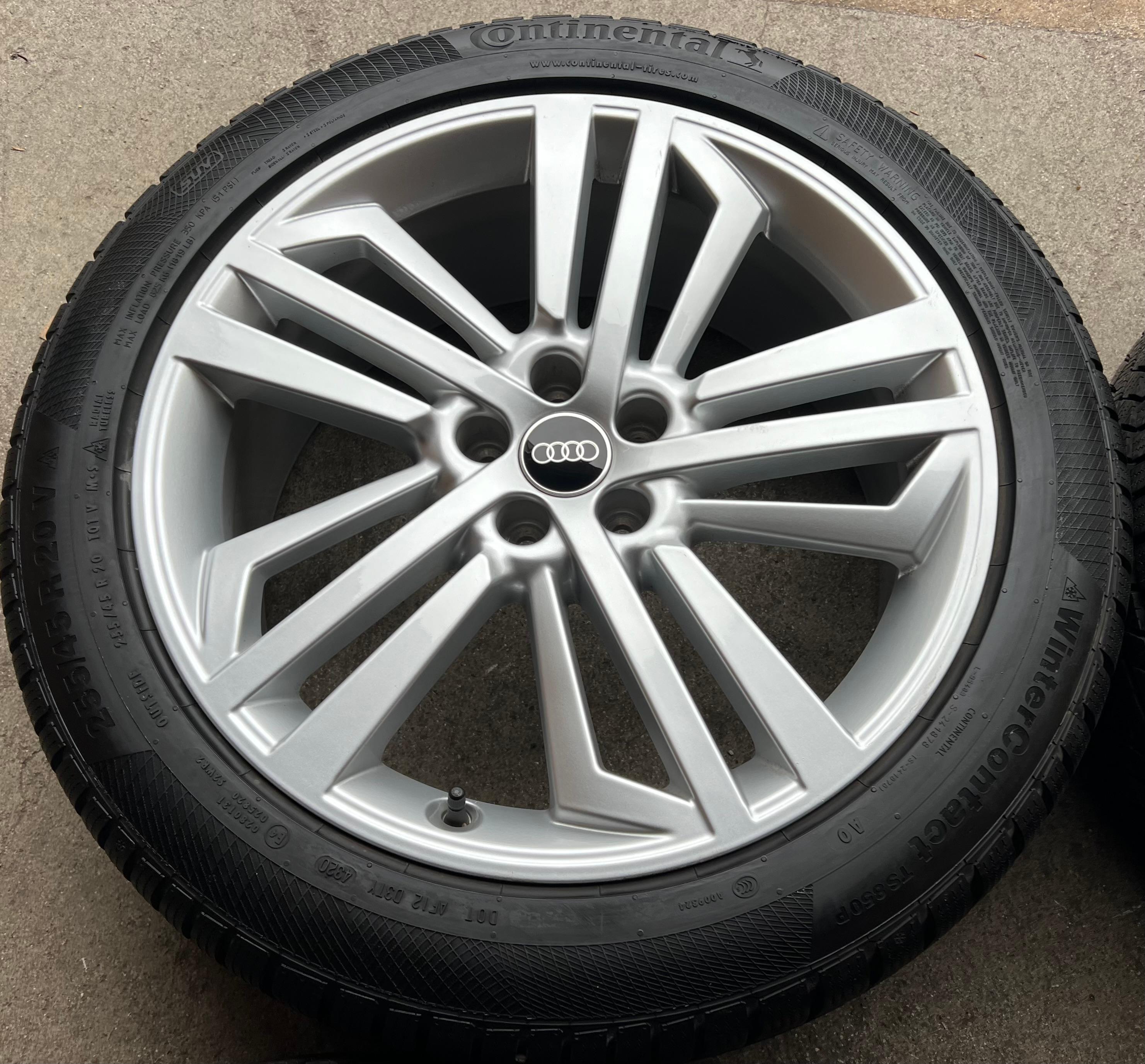 4 JANTES HIVER EN ALUMINIUM D’ORIGINE 20" AUDI Q5 SQ5 FY 80A601025L 255/45R20 101V CONTINENTAL