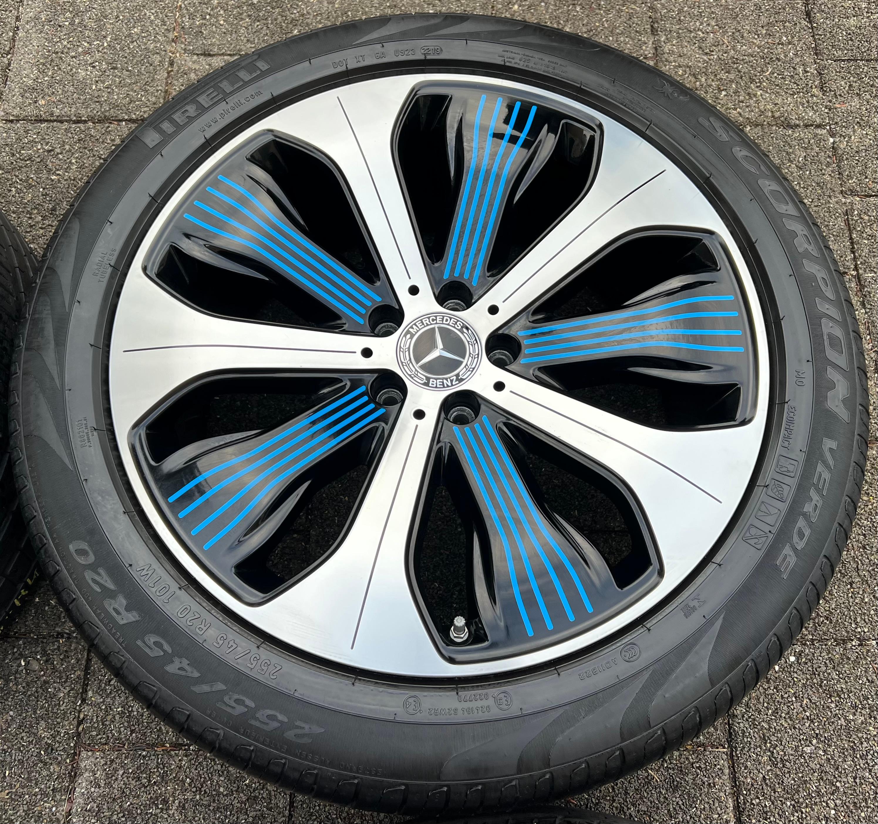 4 ROUES D'ÉTÉ ORIGINALES 20" EN ALUMINIUM MERCEDES BENZ EQC N293 A2934010300 A2934010500 FRANCO DOMICILE