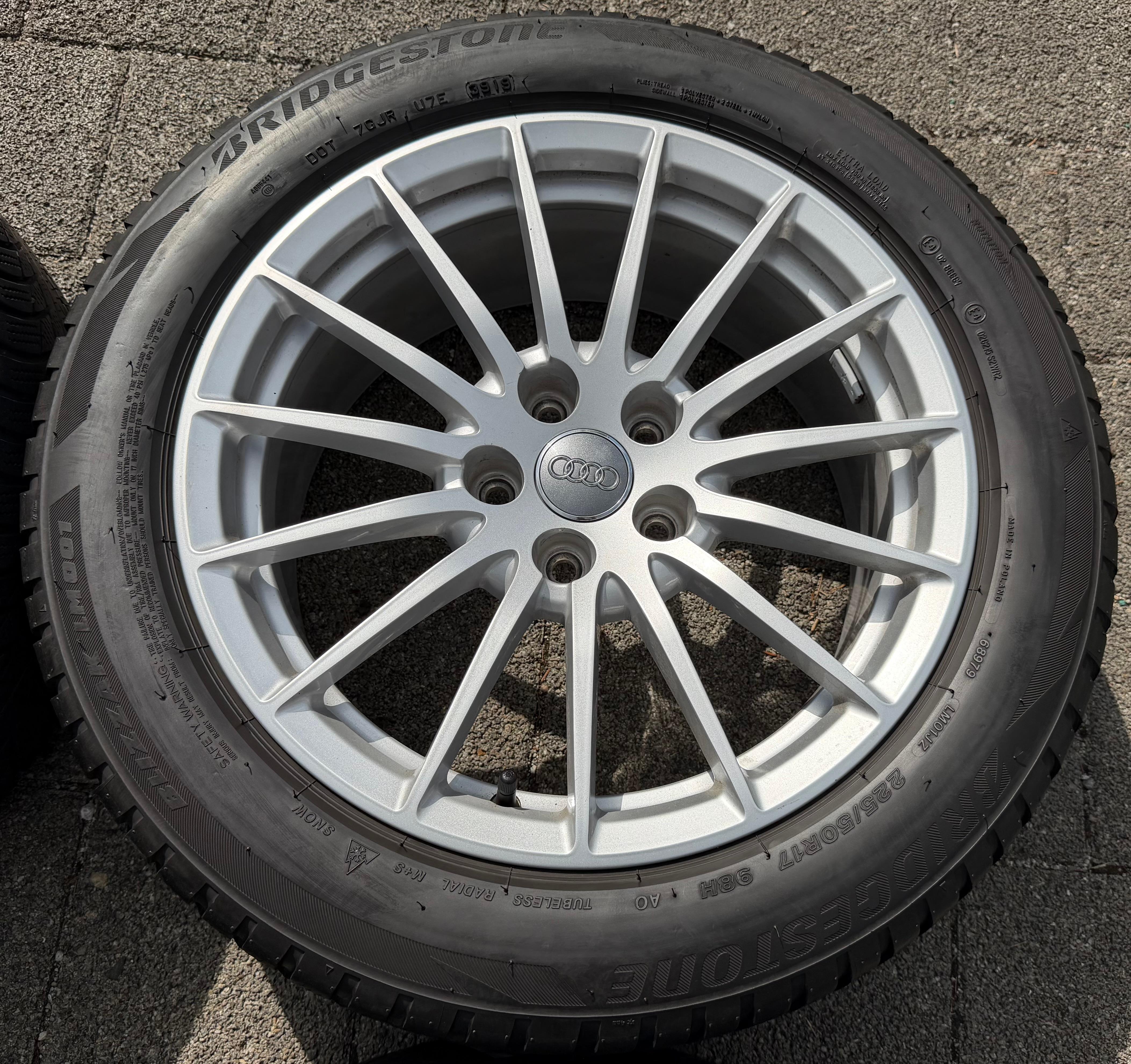 4 Original 17" Alu Winterräder Audi A5 F5 8W 225/50R17 98H 8W0601025AE Bridgestone