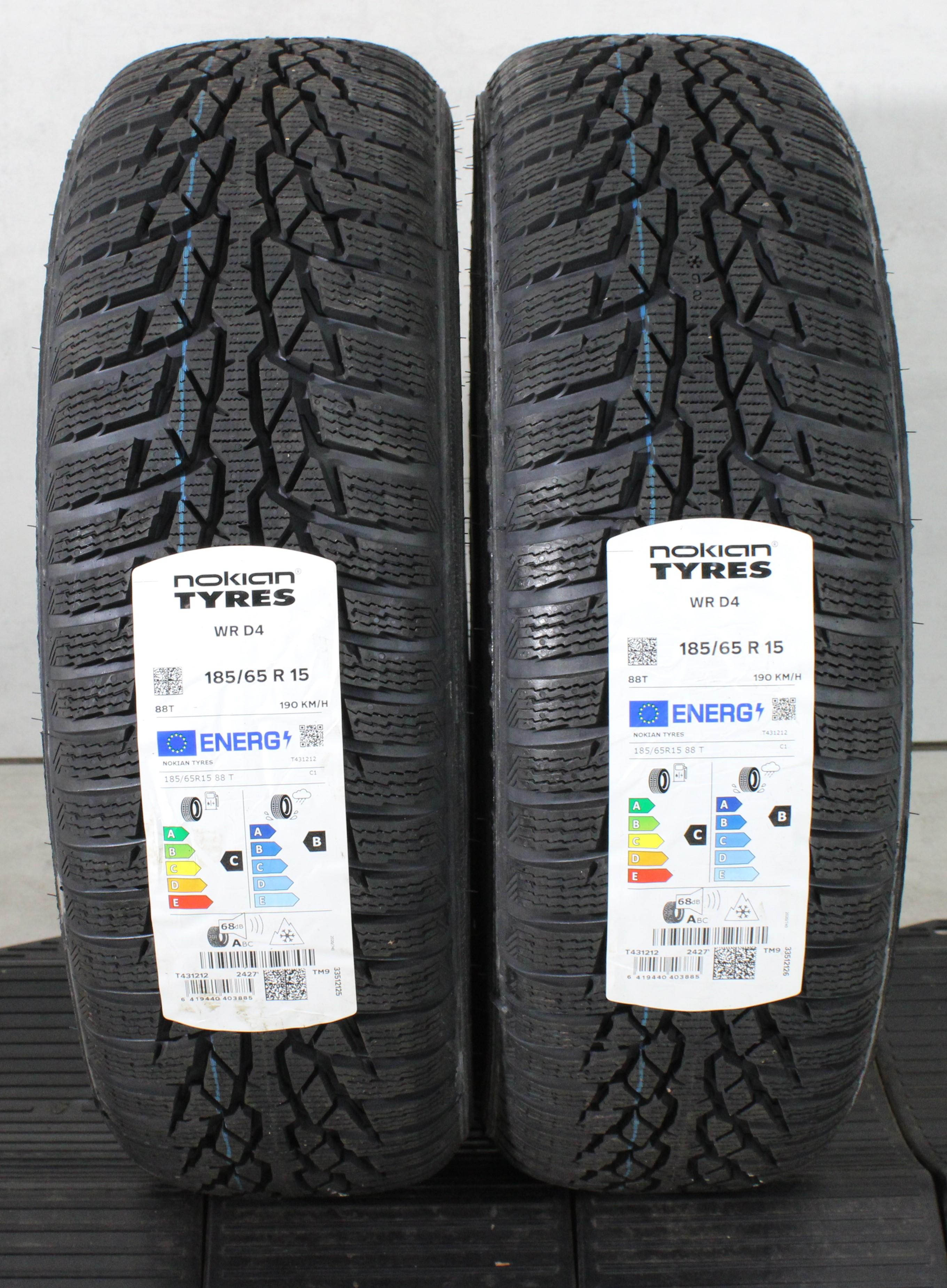 2 x 185/65R15 88T Winterreifen Nokian WR D4 2022 NEU