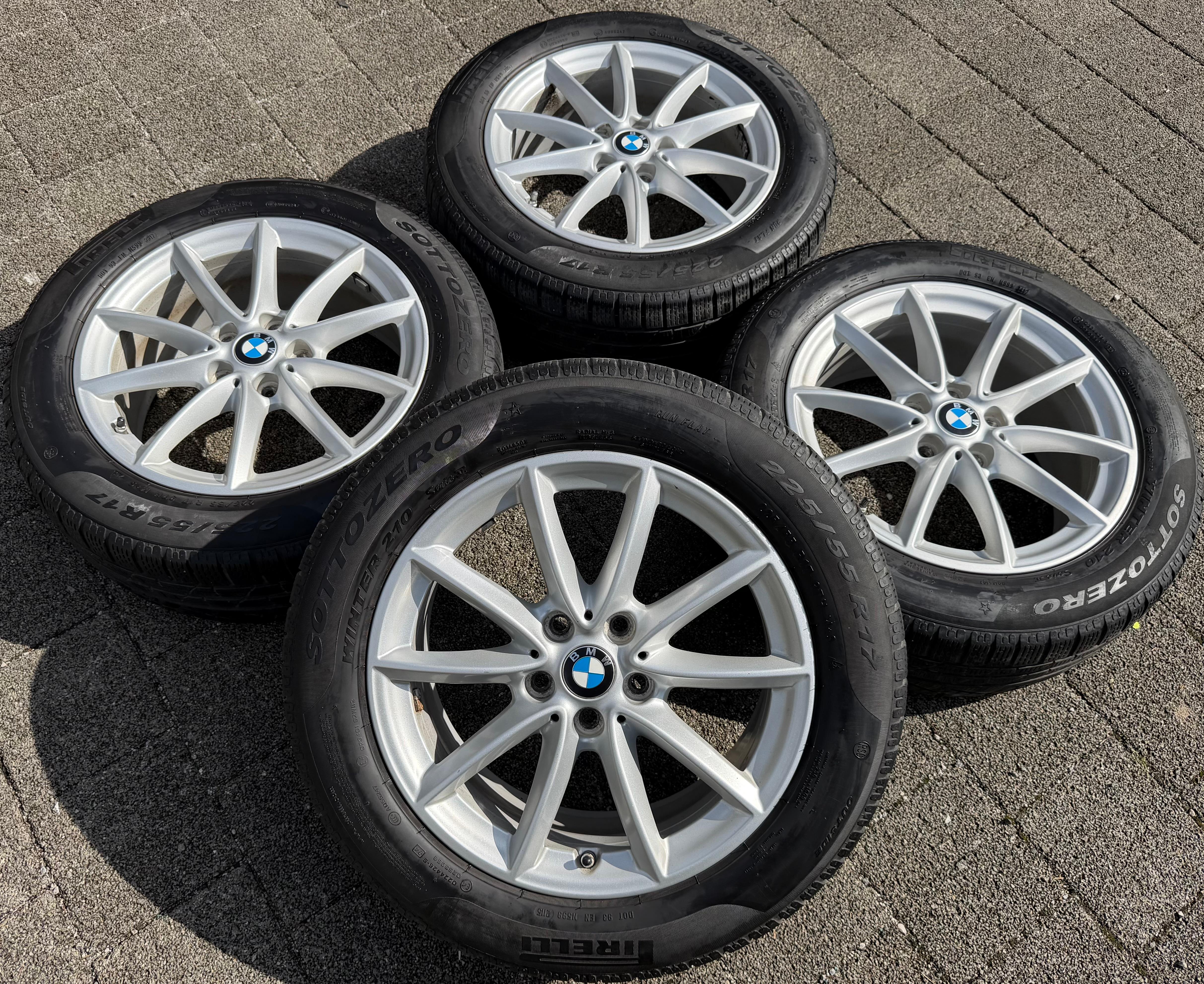 4 roues hiver en alliage d’origine 17" BMW X1 F48 X2 F39 225/55R17 97H Style 560 avec RDKS