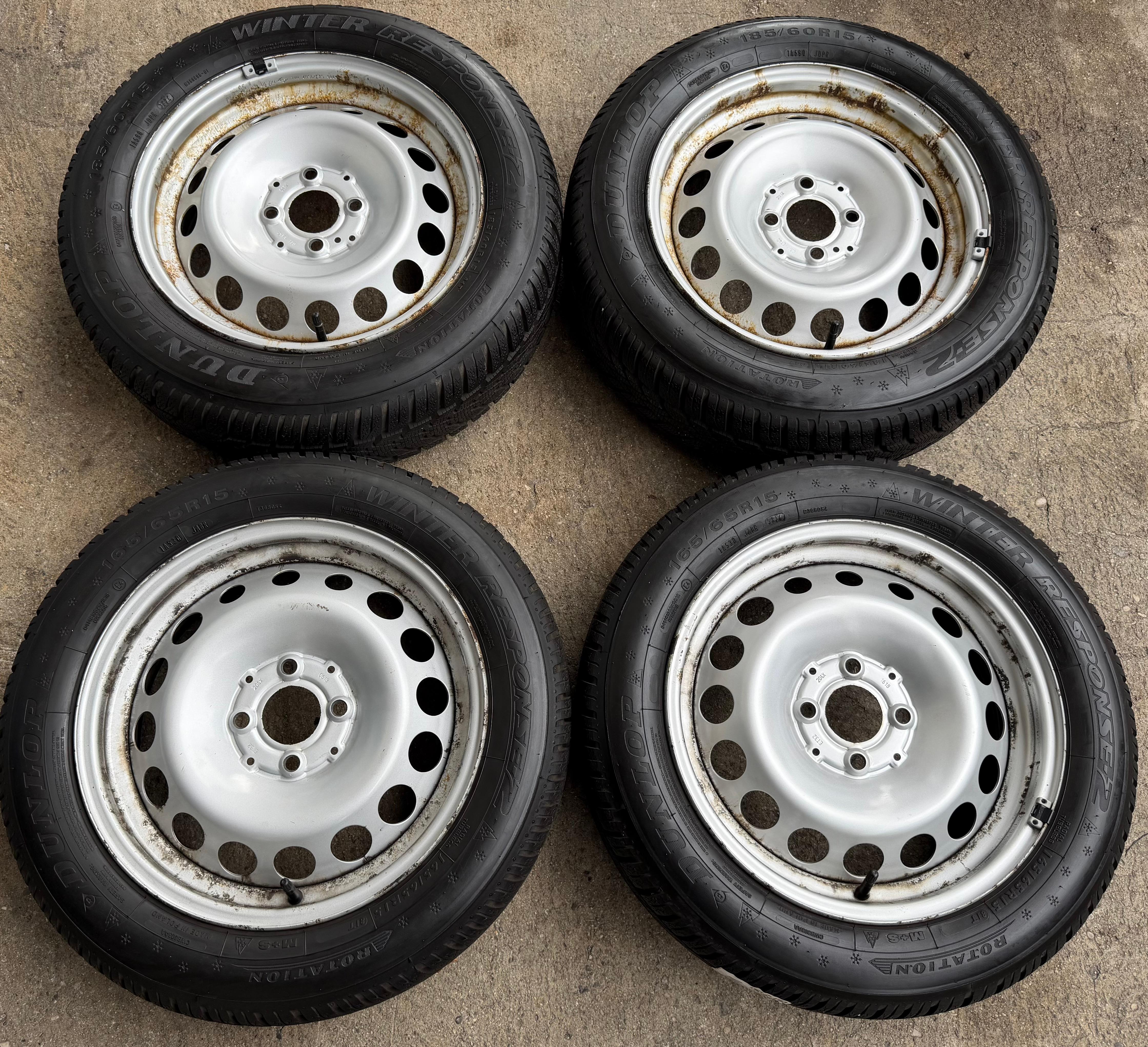 4 Original Winterräder Smart 453 165/65R15 81T 185/60R15 84T Dunlop RDKS 2024